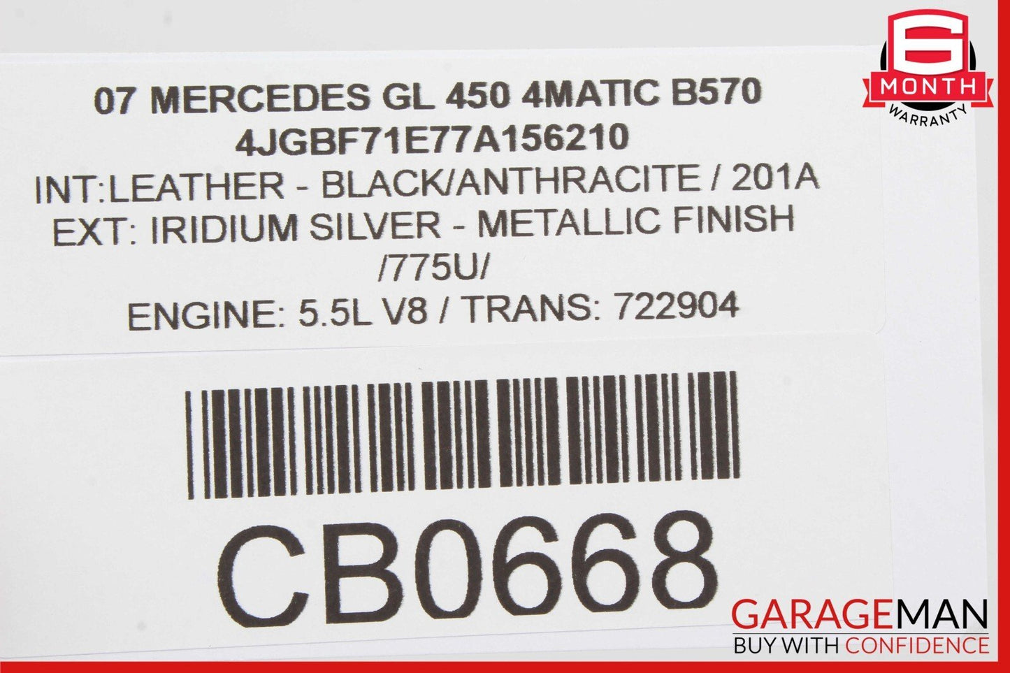 06-13 Mercedes X164 GL450 ML550 GL550 Front Overhead Dome Light Lamp OEM