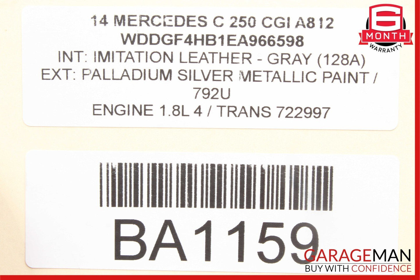 08-14 Mercedes E350 C250 C300 Rear Left Side Door Lock Latch Actuator