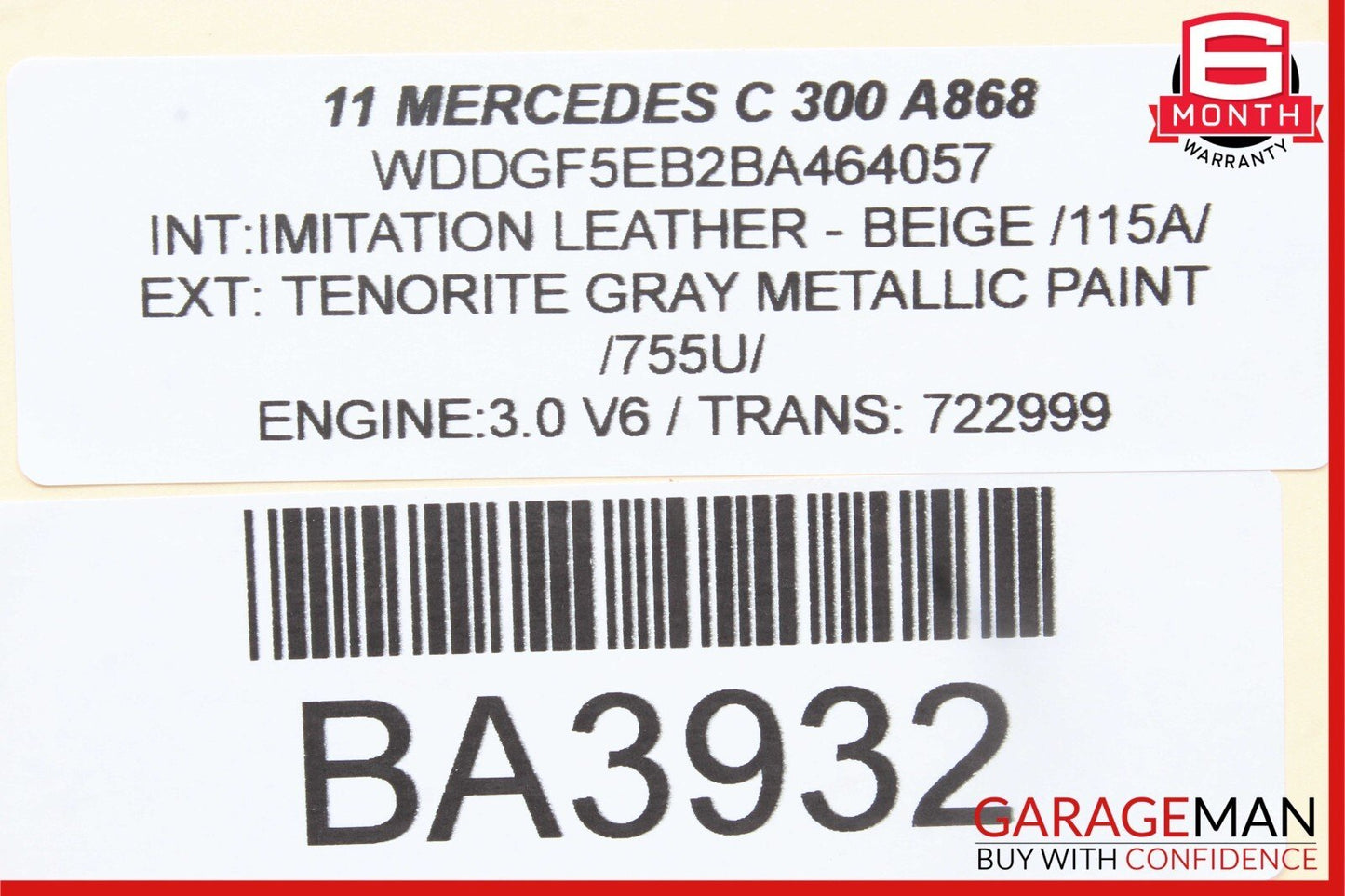 12-14 Mercedes W204 C300 Sedan Right Passenger Exterior Door Handle