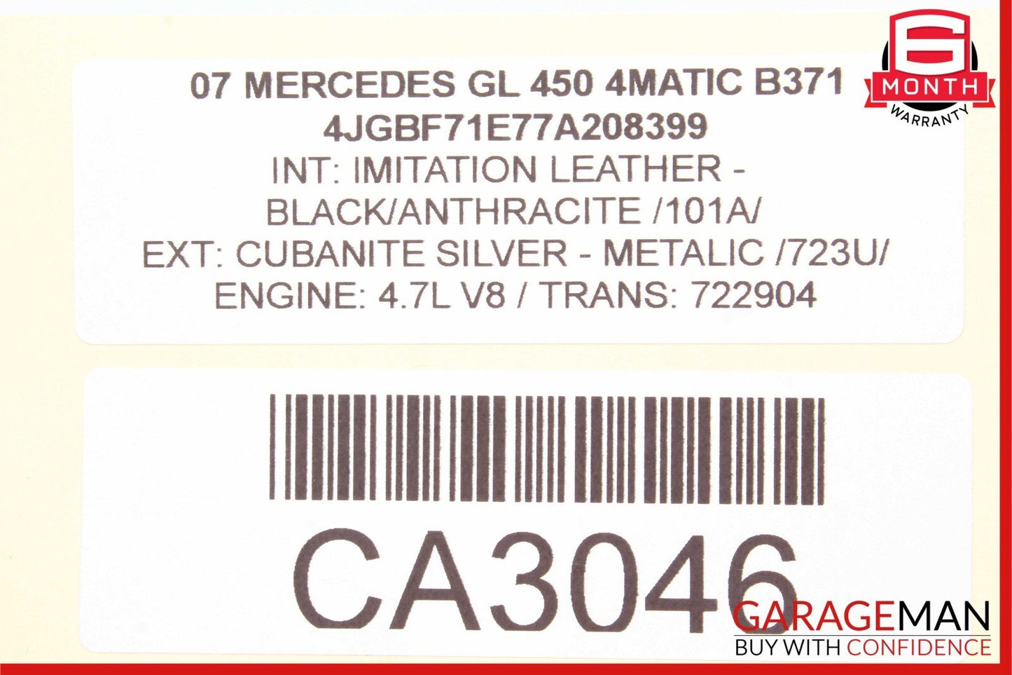 06-12 Mercedes X164 GL450 4MATIC ML450 Rear Windshield Glass Wiper Motor OEM
