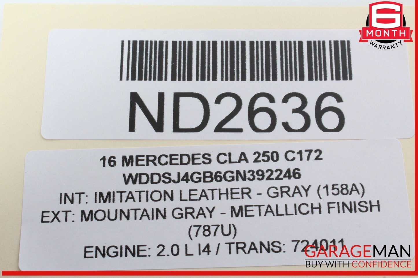 14-19 Mercedes W117 CLA250 Right Passenger Side Exterior Door Handle Keyless Go