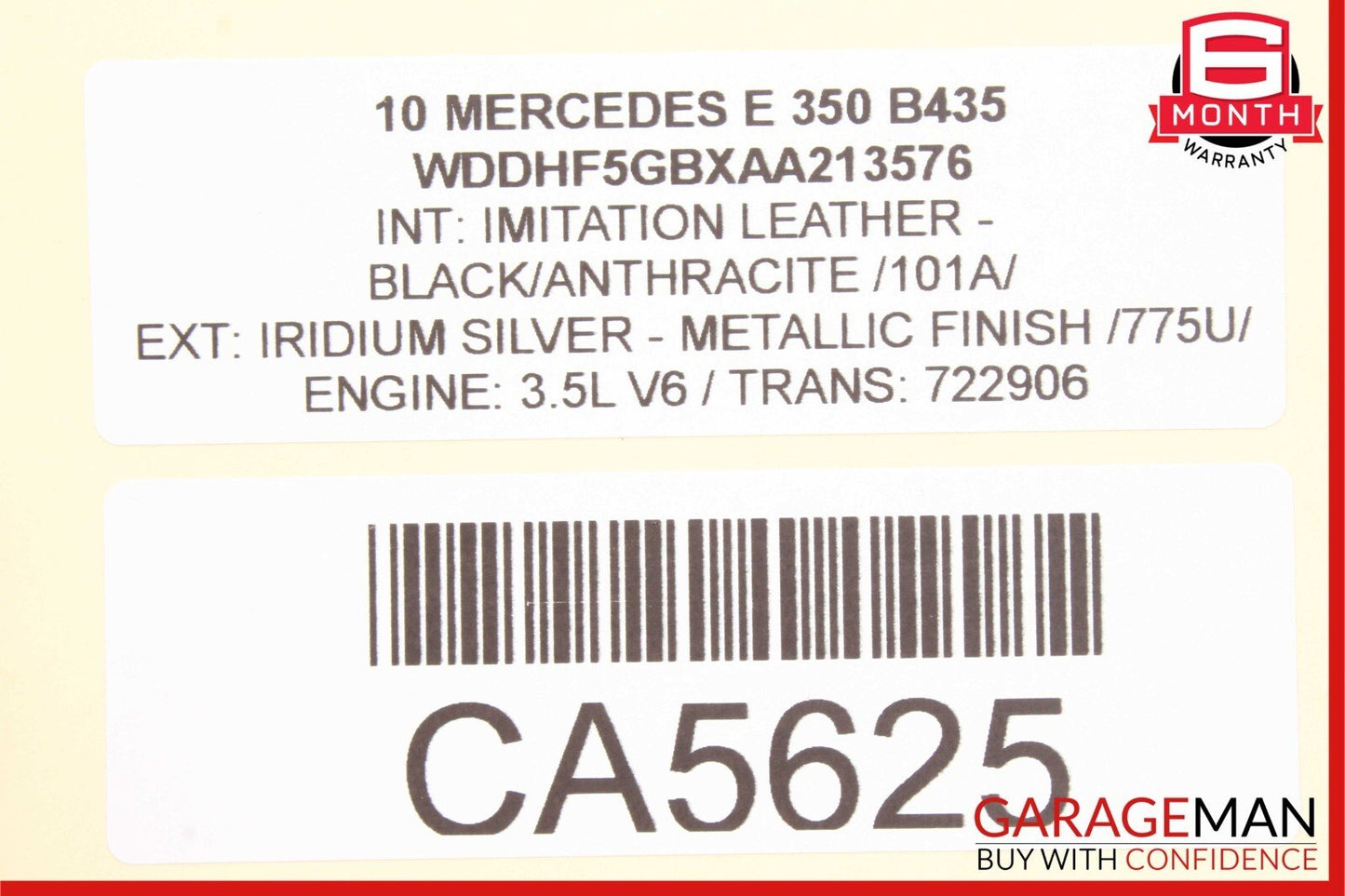 06-13 Mercedes W212 E350 R350 CLK350 Engine Cylinder Head Cover Left Side OEM