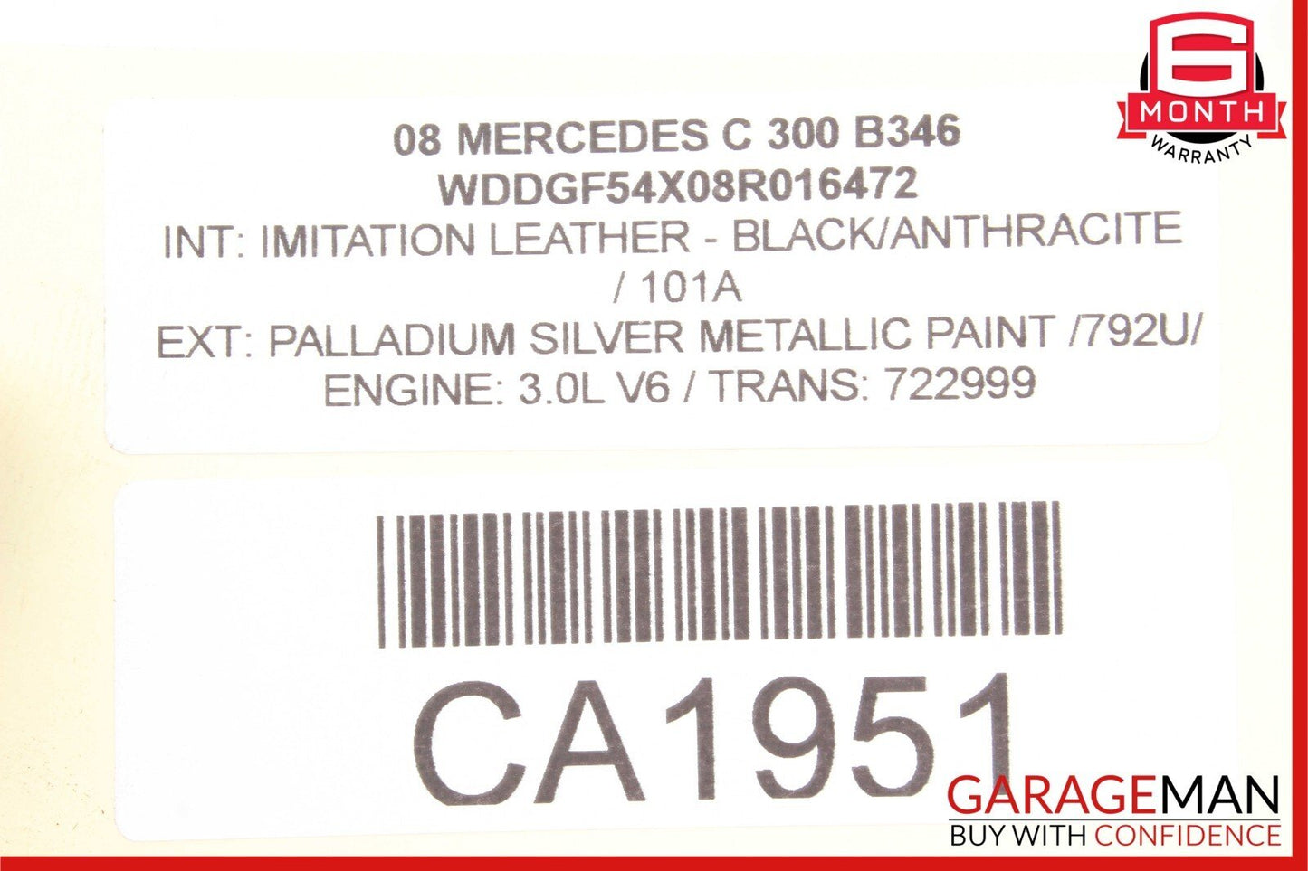 08-11 Mercedes W204 C250 C300 Rear Left Driver Side Exterior Door Handle OEM