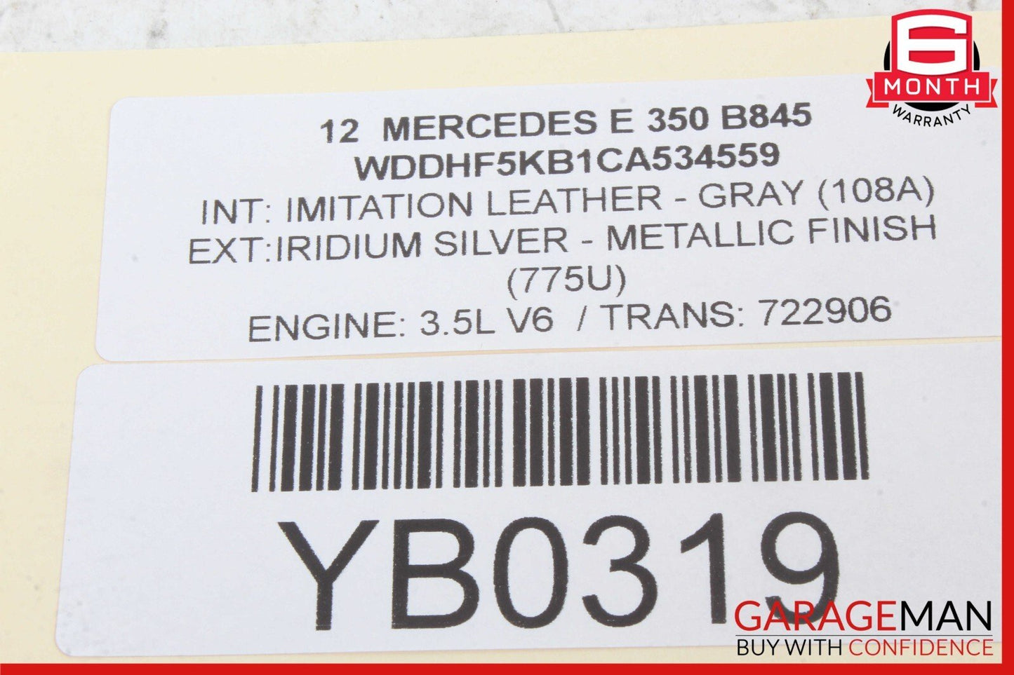 10-13 Mercedes W212 E350 E400 E63 AMG Sedan Rear Left Side Inner Tail Light Lamp