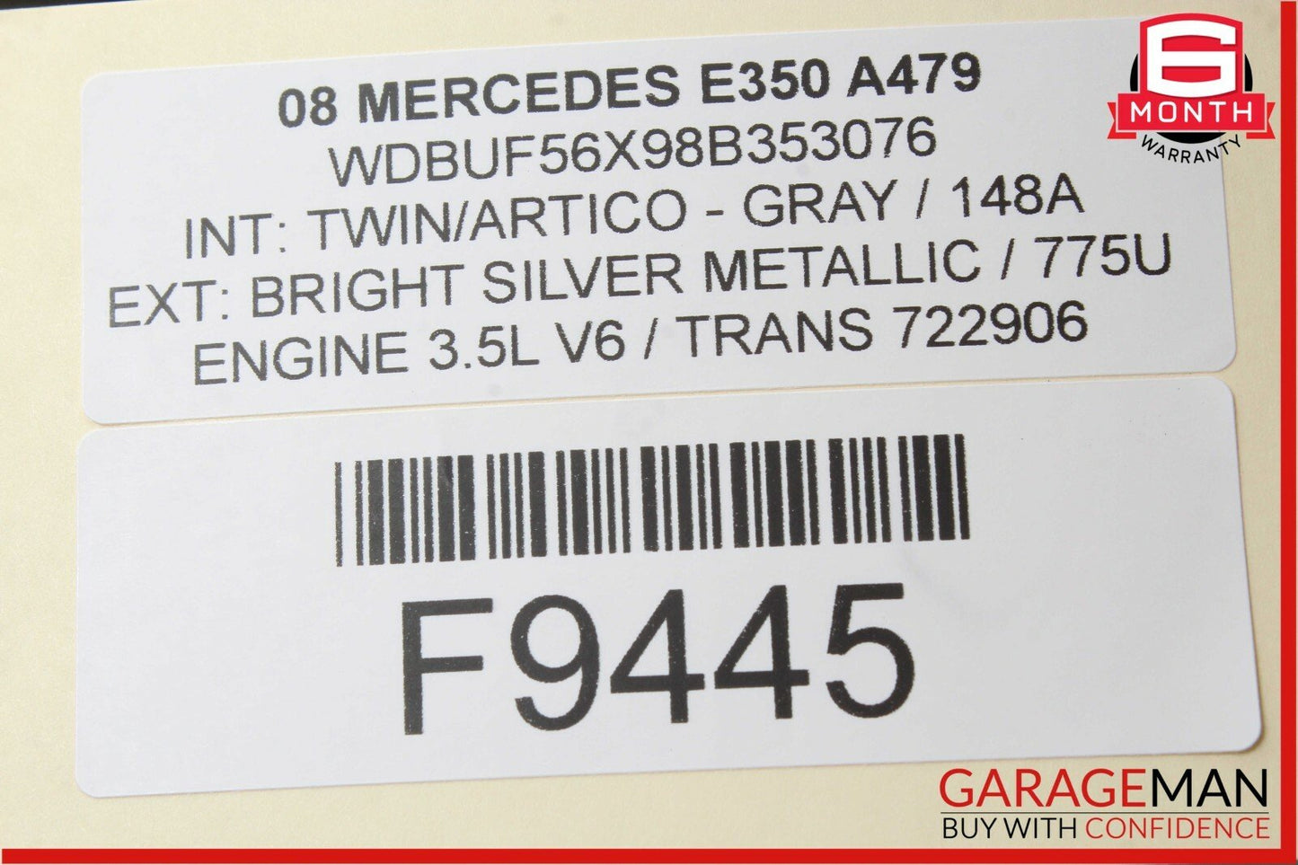 07-09 Mercedes W211 E350 E550 Rear Overhead Dome Light Reading Map Gray OEM