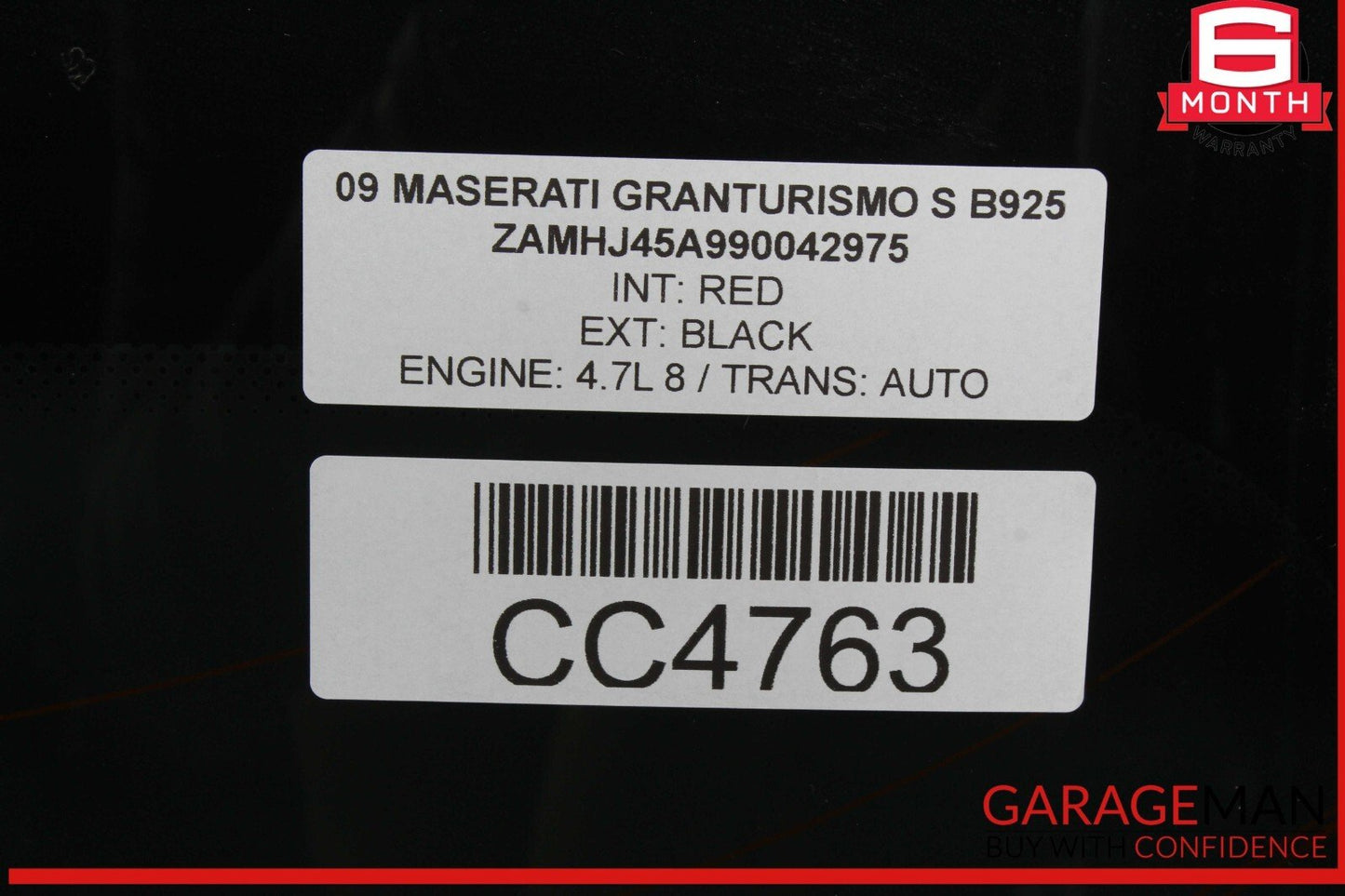 08-18 Maserati GranTurismo M145 Rear Windshield Wind Shield Back Glass Black OEM