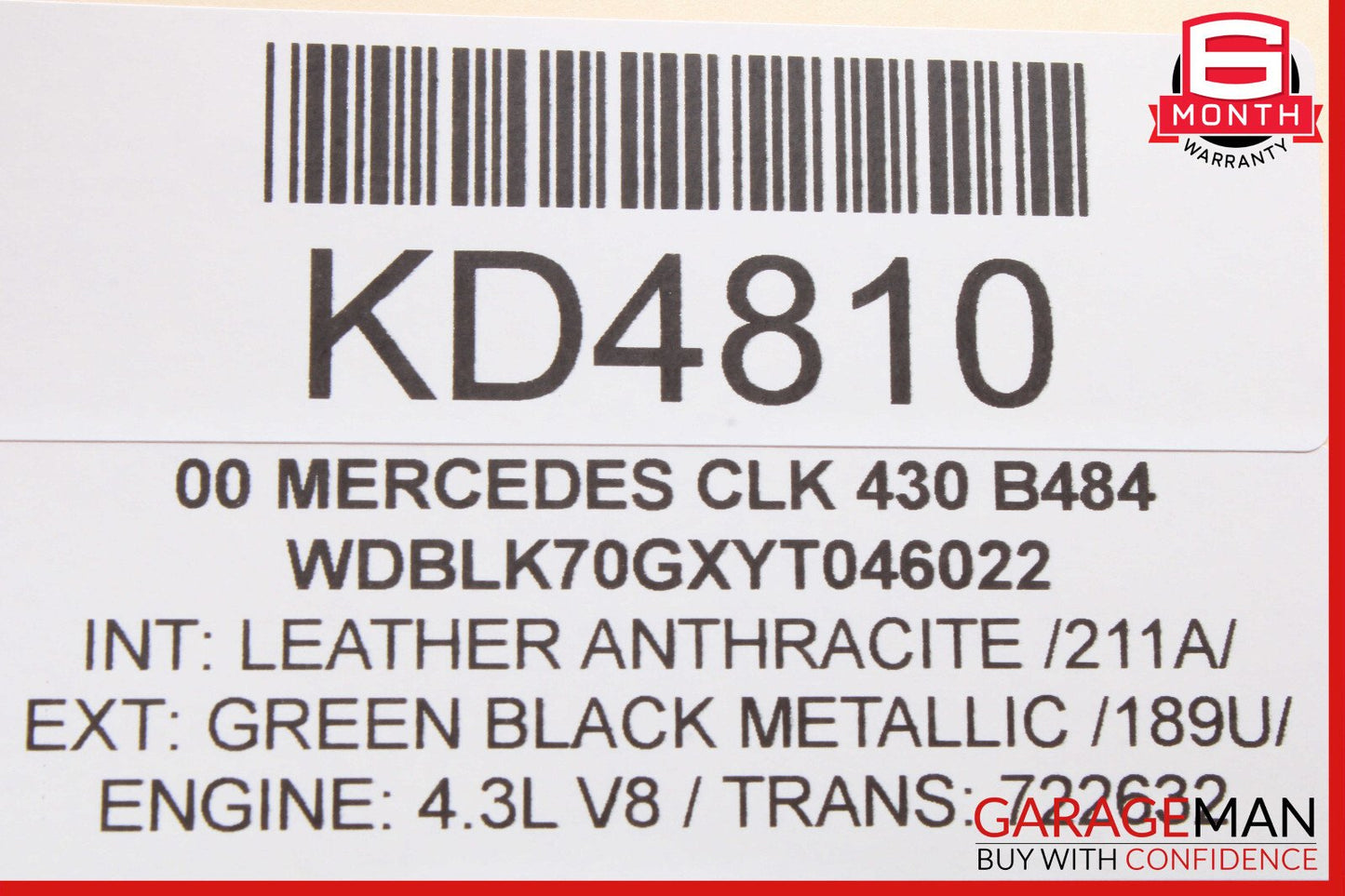 98-03 Mercedes W208 CLK430 CLK55 AMG Exterior Door Handle Left Driver Side OEM