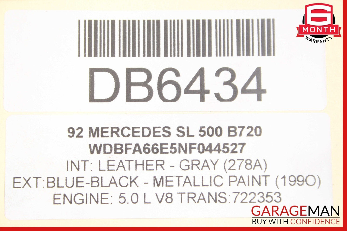 90-02 Mercedes R129 500SEL SL500 Front Right Side Wing Fender Panel Cover Black