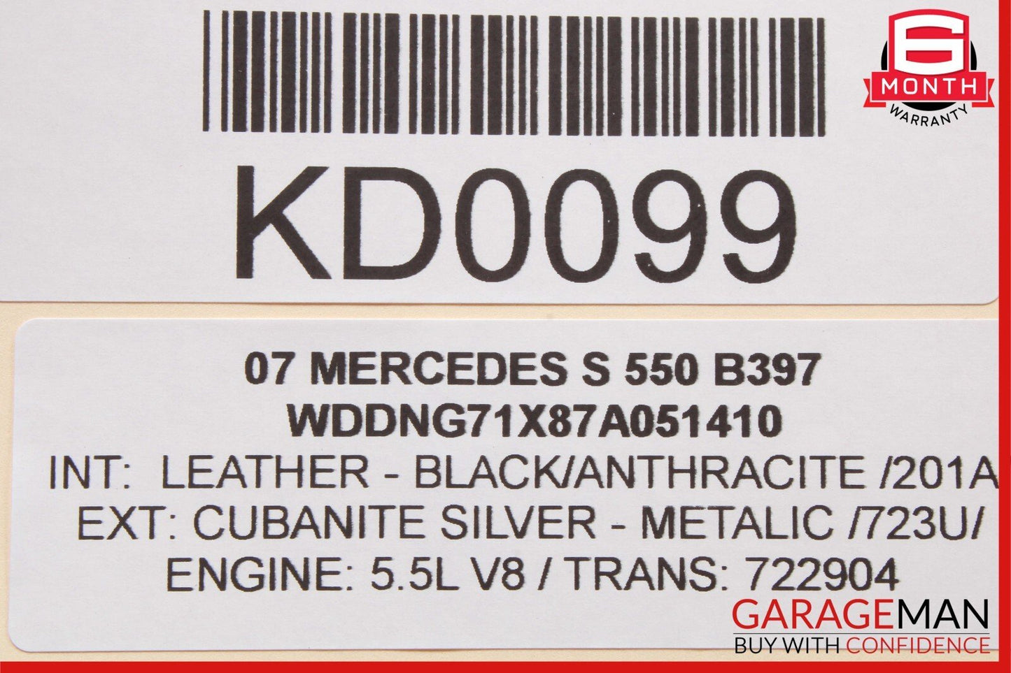 07-14 Mercedes W221 S550 CL550 Front Right Side Suspension Lower Control Arm OEM