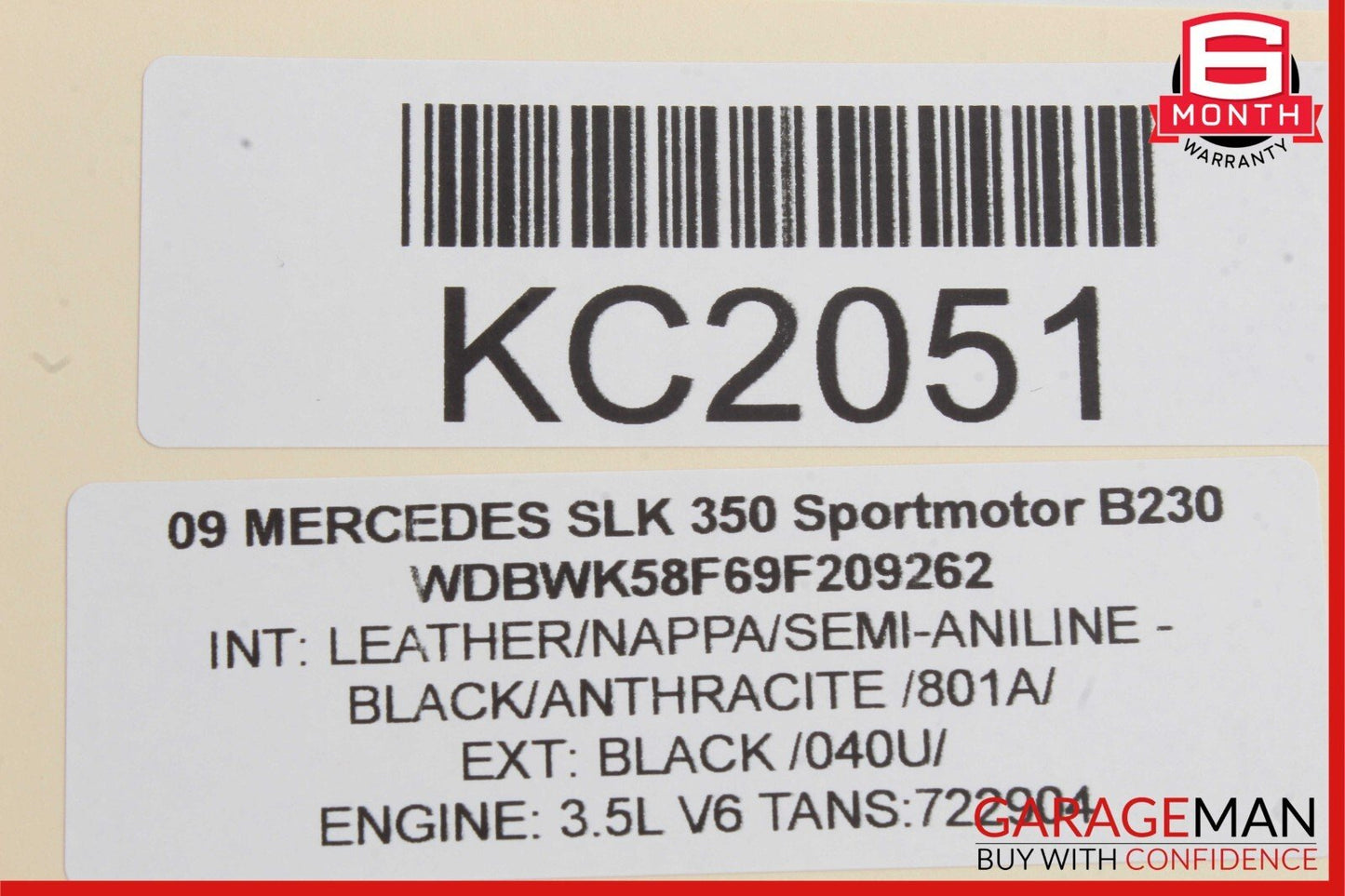 05-11 Mercedes R171 SLK350 Dash Dashboard Glove Box Storage Tray Assembly Black