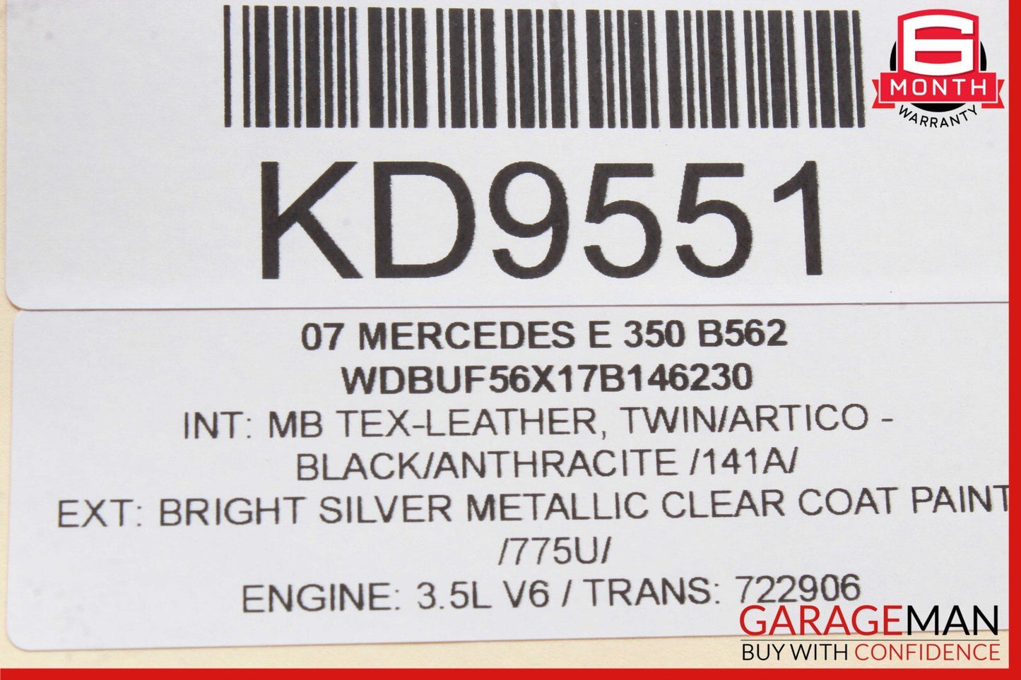 06-10 Mercedes W211 E350 CLK500 R350 Front Right Foglight Fog Light Lamp OEM