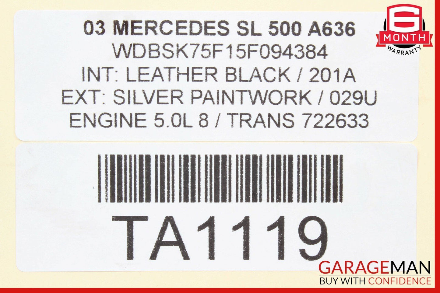 03-06 Mercedes R230 SL500 SL600 Front Right RWD Spindle Knuckle Hub Bearing