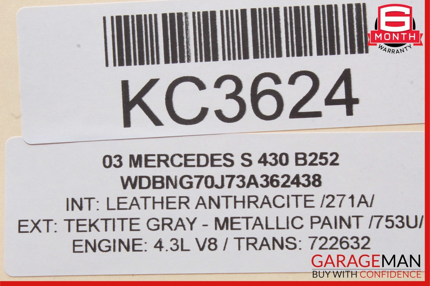 00-06 Mercedes W220 S430 S500 Rear Left Side Seat Door Control Module OEM