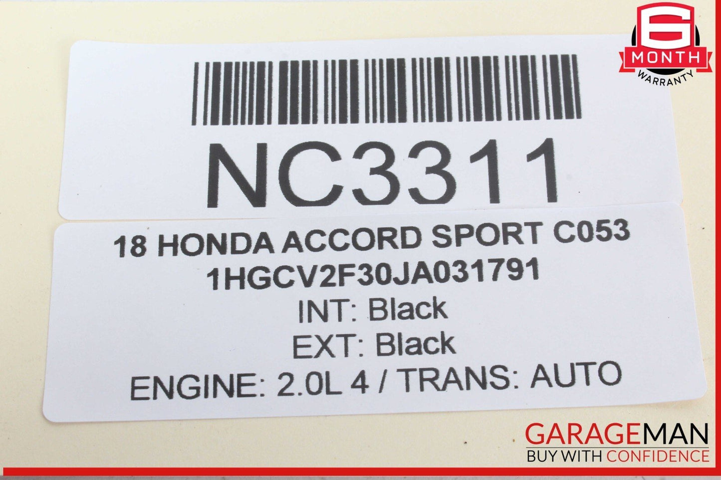 18-22 Honda Accord Sport Front Center Console Cup Holder Trim Cover OEM