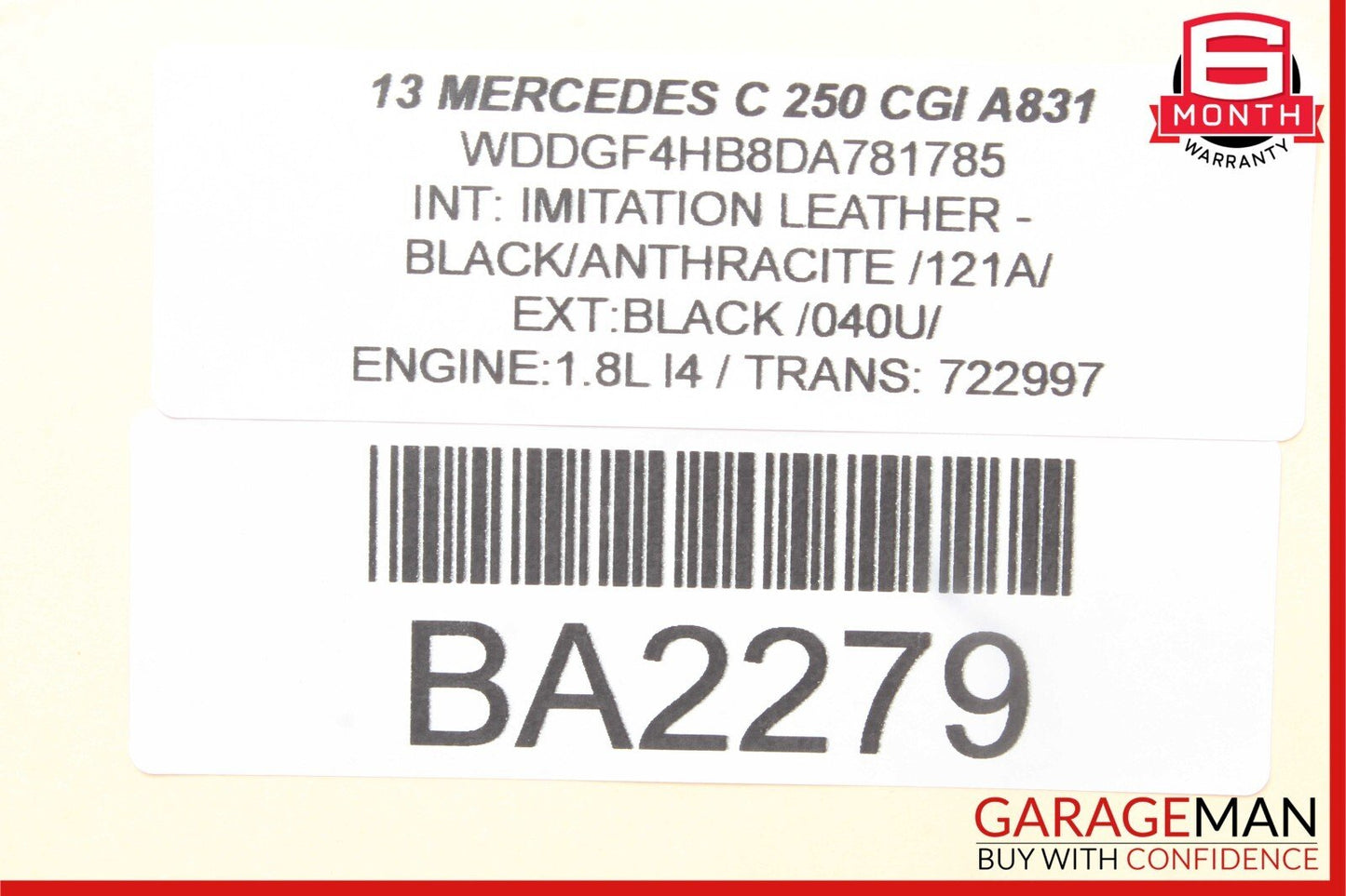 08-15 Mercedes W204 C250 Rear Left Driver Side Door Control Module OEM