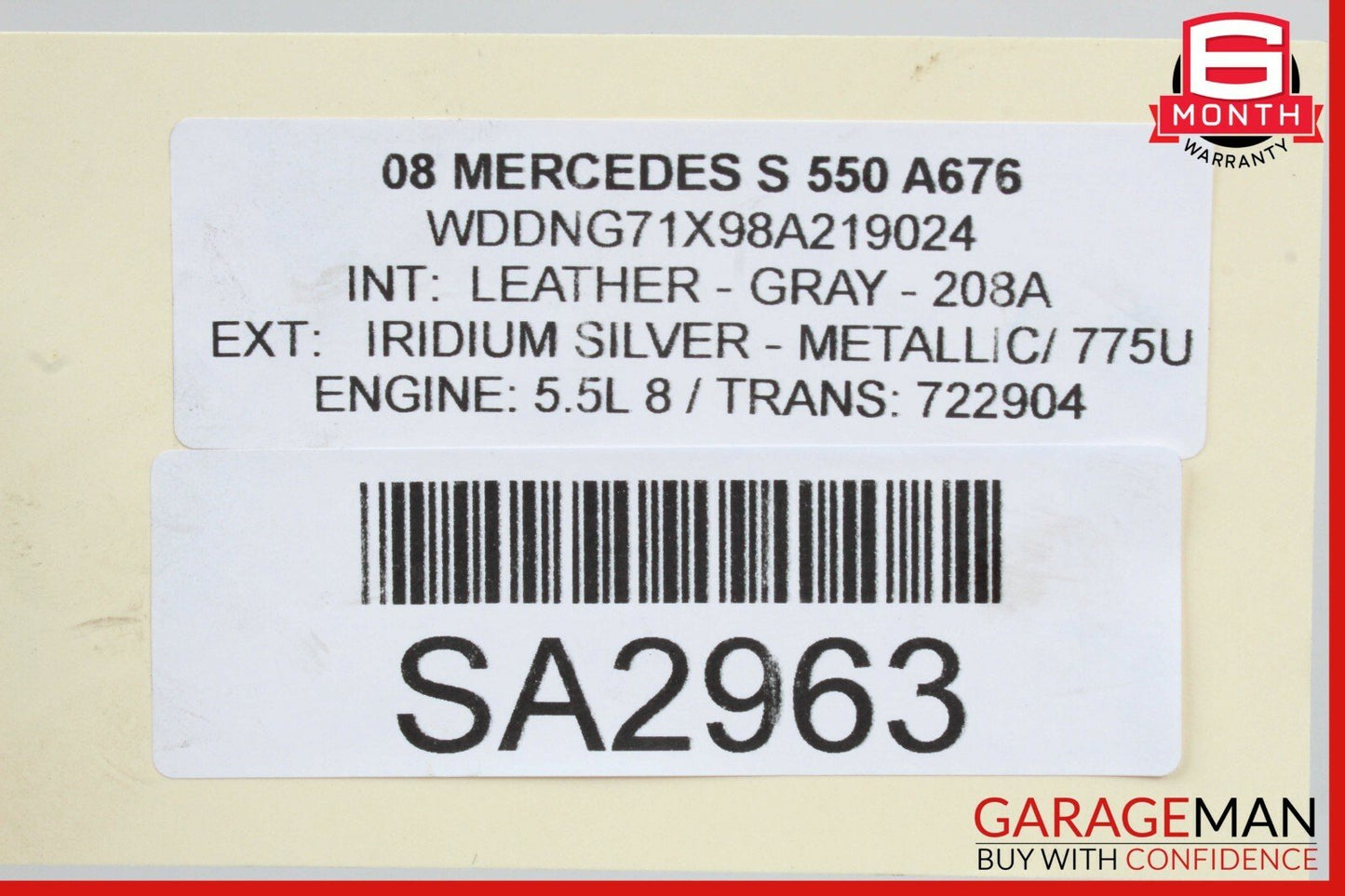 07-13 Mercedes W221 S550 Front Right Side Door Window Regulator w/o Motor