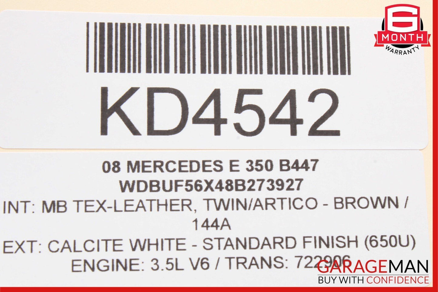 03-09 Mercedes W211 E320 E350 E500 E63 Rear Right Exterior Door Handle White