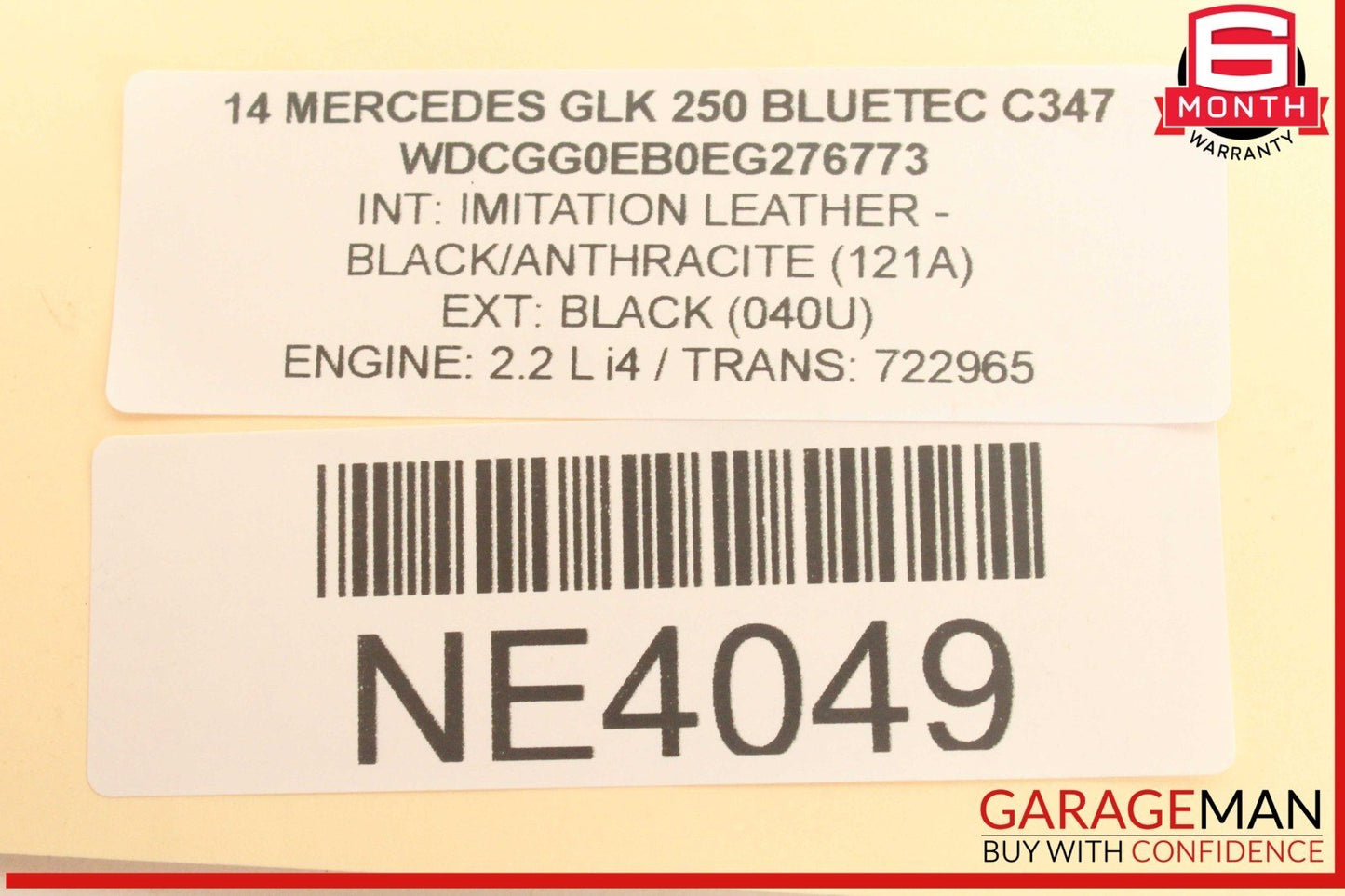 13-15 Mercedes X204 GLK250 Bluetec Engine Motor Starter Denso 6519060026 OEM