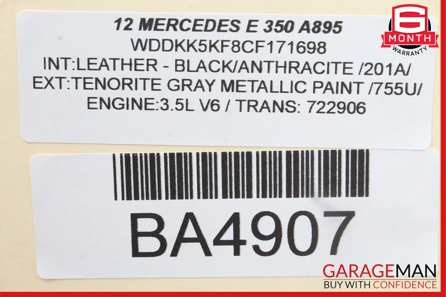 12-15 Mercedes C300 GLK350 E350 3.5L ECU ECM Engine Control Module Flashed