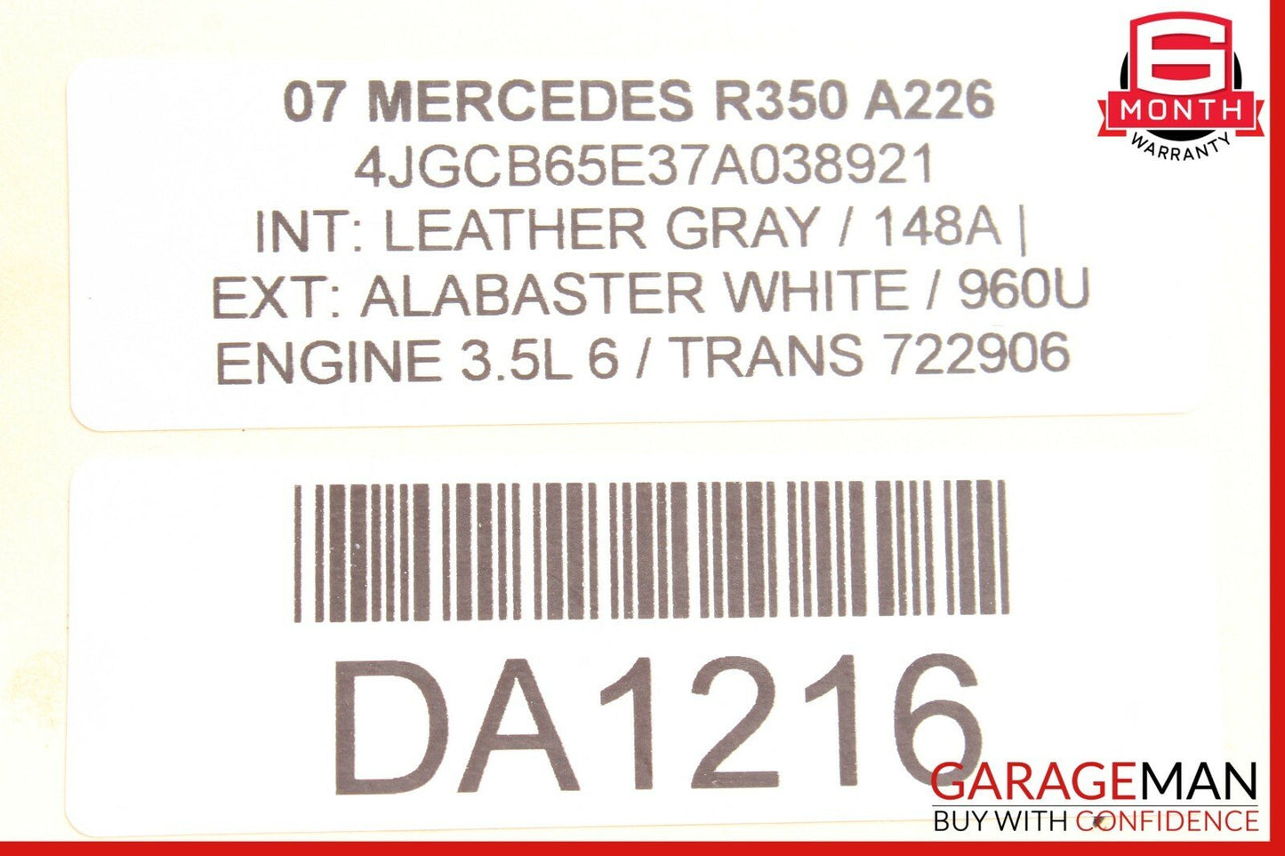 06-13 Mercedes W251 R350 R320 Rear Left or Right Air Suspension Bag Shock OEM