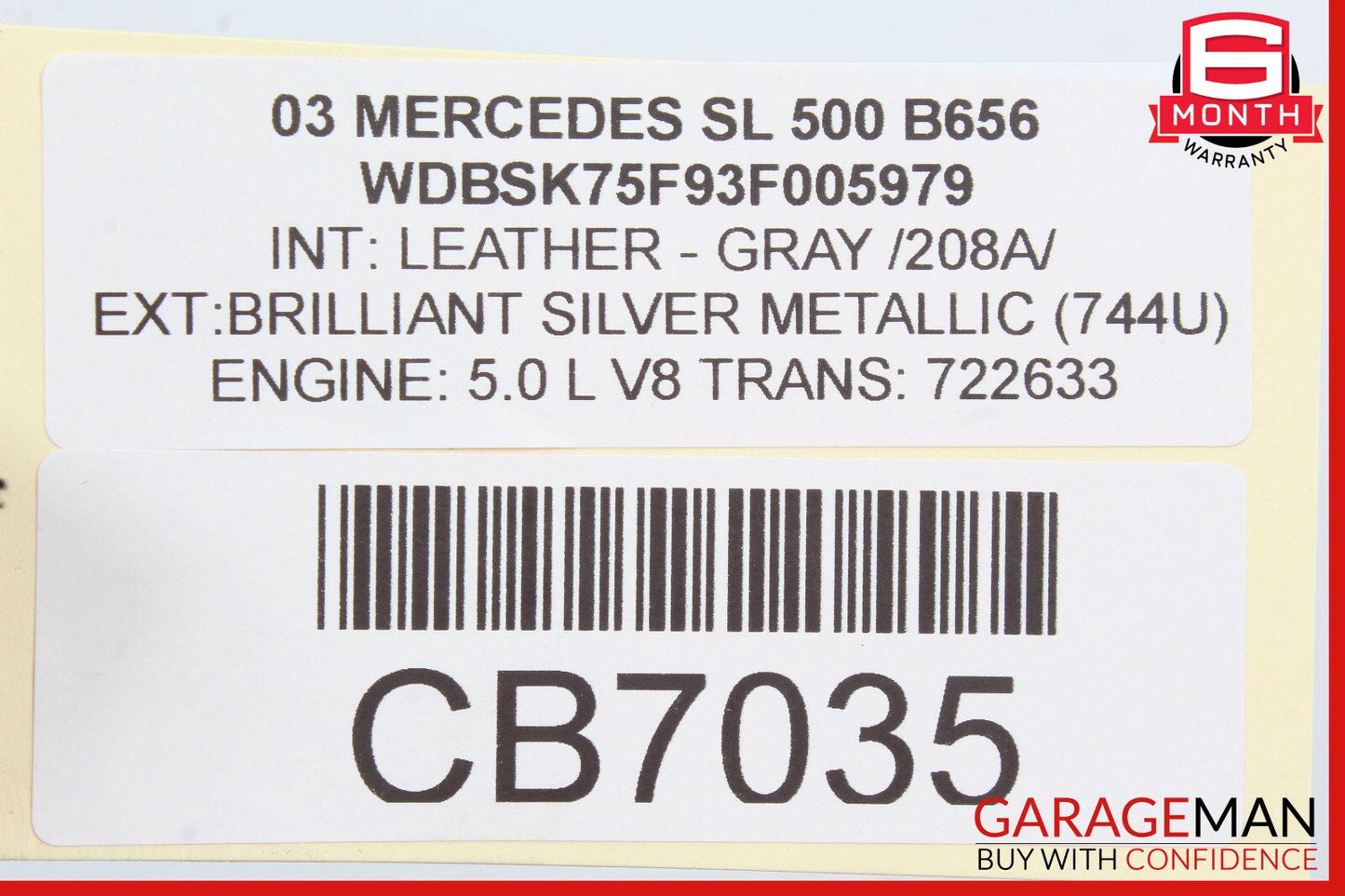 03-06 Mercedes R230 SL500 SL55 Right Passenger Side Door Handle Keyless Go OEM