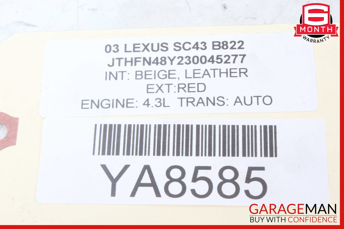 02-10 Lexus SC430 Front Right Side Fog Light Lamp OEM