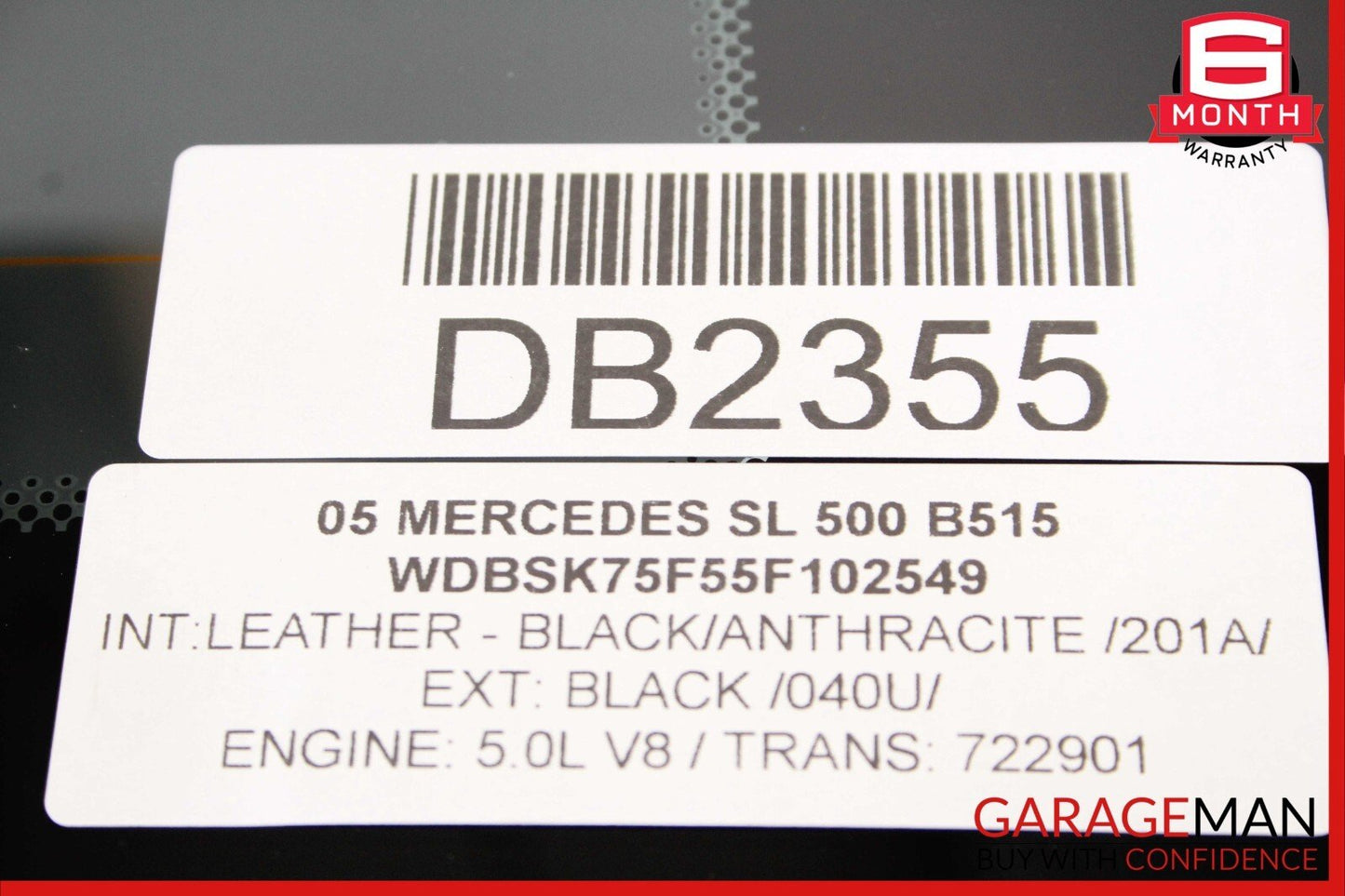 03-11 Mercedes R230 SL500 Rear Windshield Window Auto Glass Trim Panel Assembly