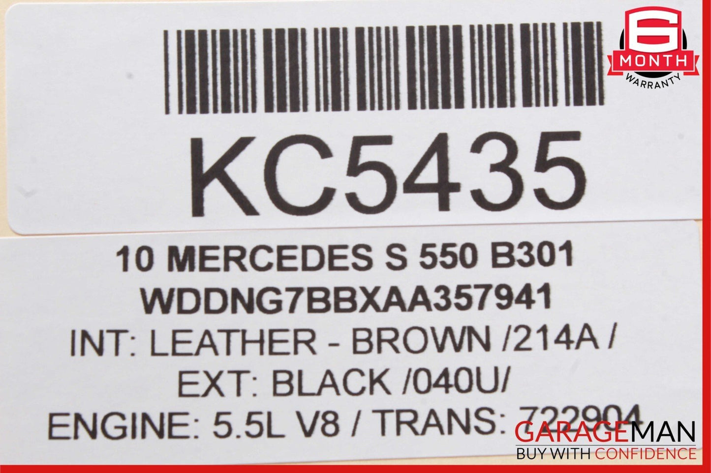 07-13 Mercedes W221 S550 S63 AMG Interior Top Upper Rear View Mirror OEM