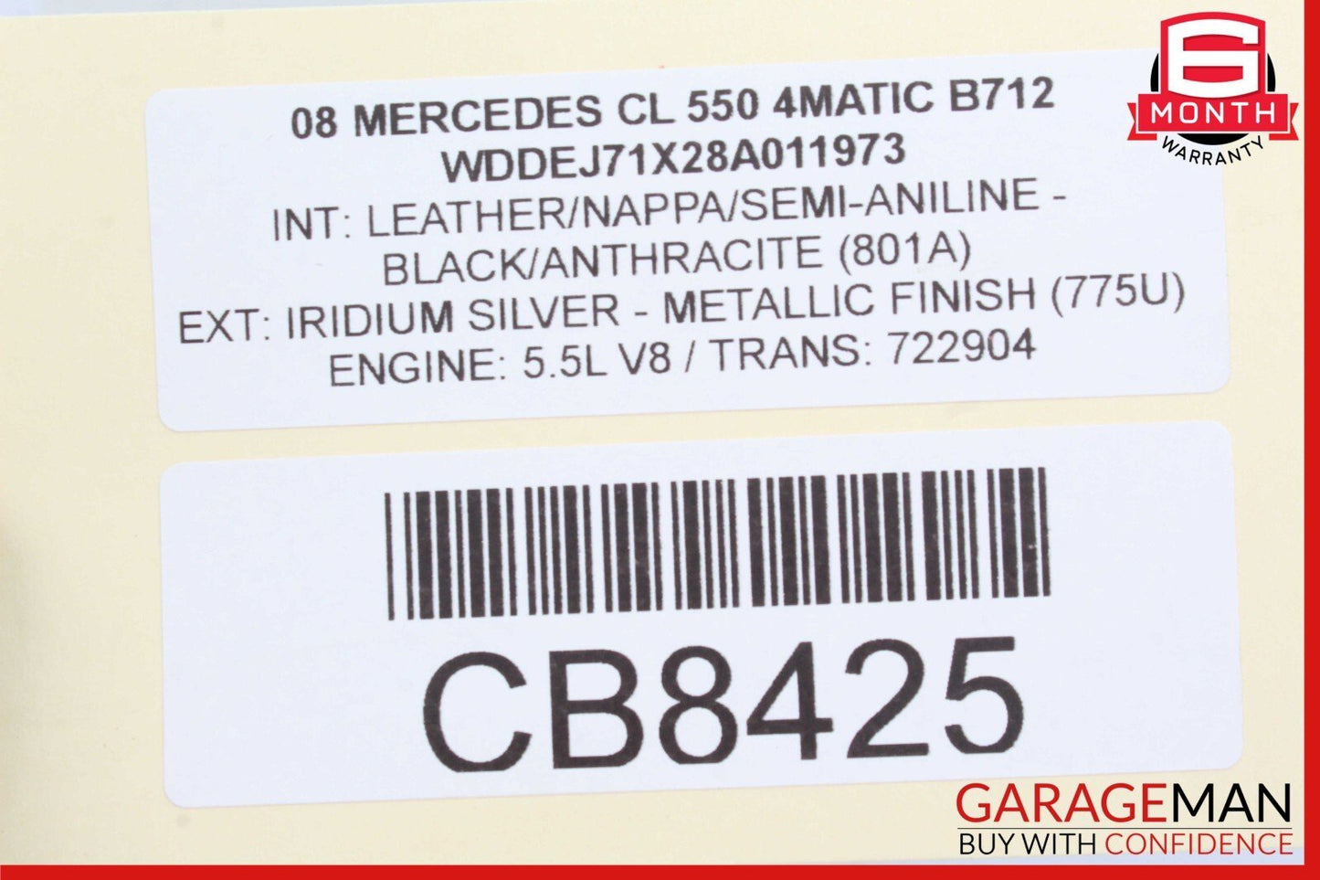 07-14 Mercedes W216 CL550 Front Right Door Lock Latch Actuator w/ Door Handle