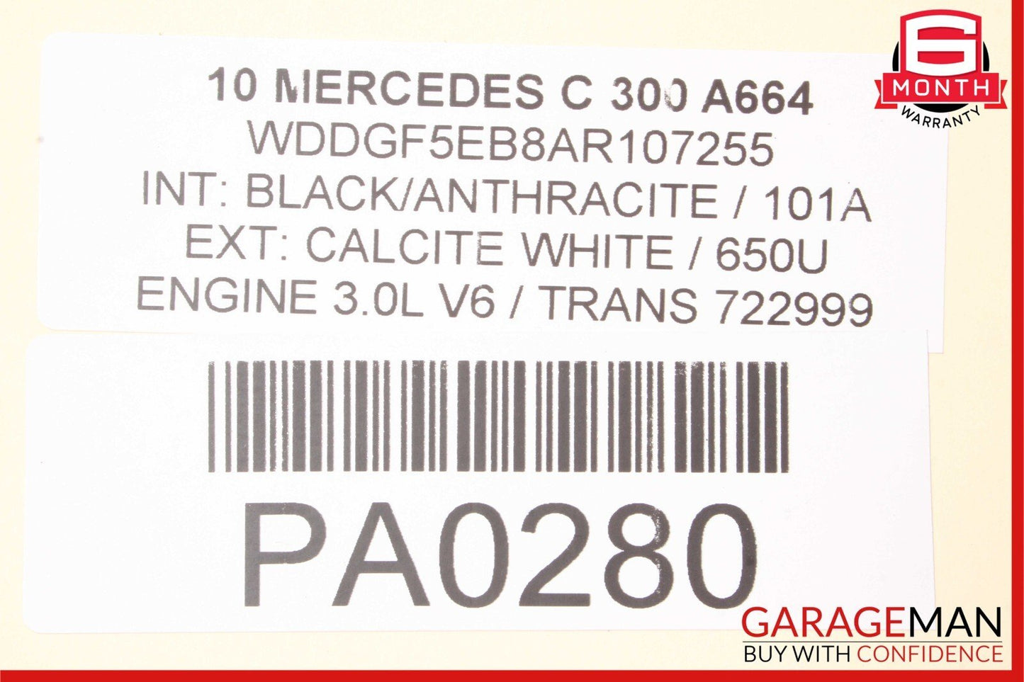 08-14 Mercedes W204 C300 AMG Sport Sedan Left Side Skirt Rocker Molding Moulding