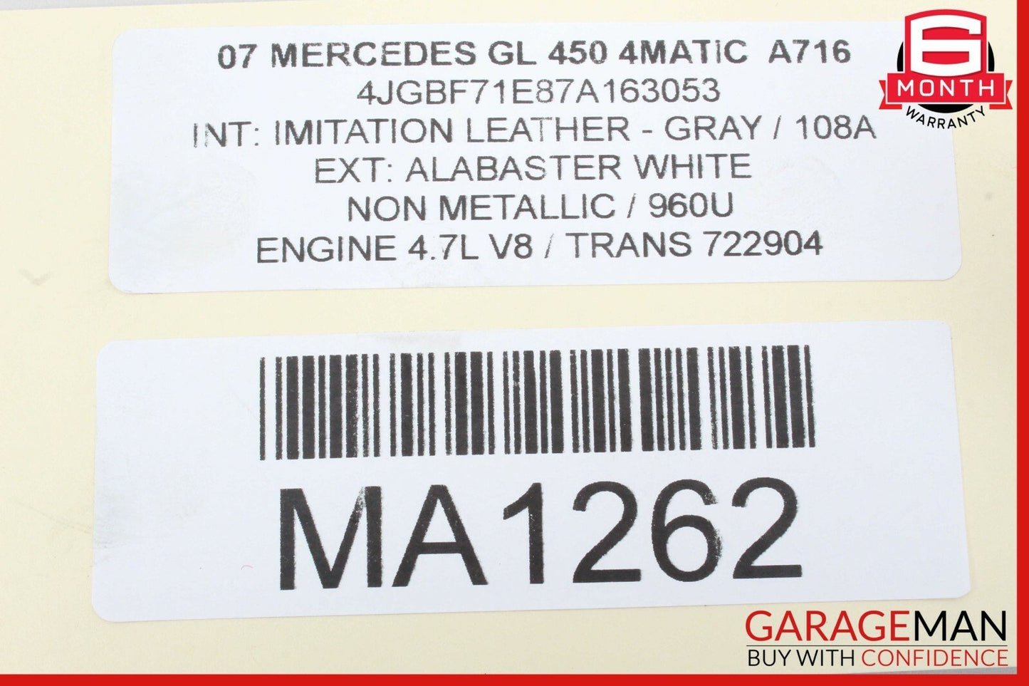 07-12 Mercedes X164 GL450 ML350 ML63 AMG Front Right Passenger Seat Motor Unit