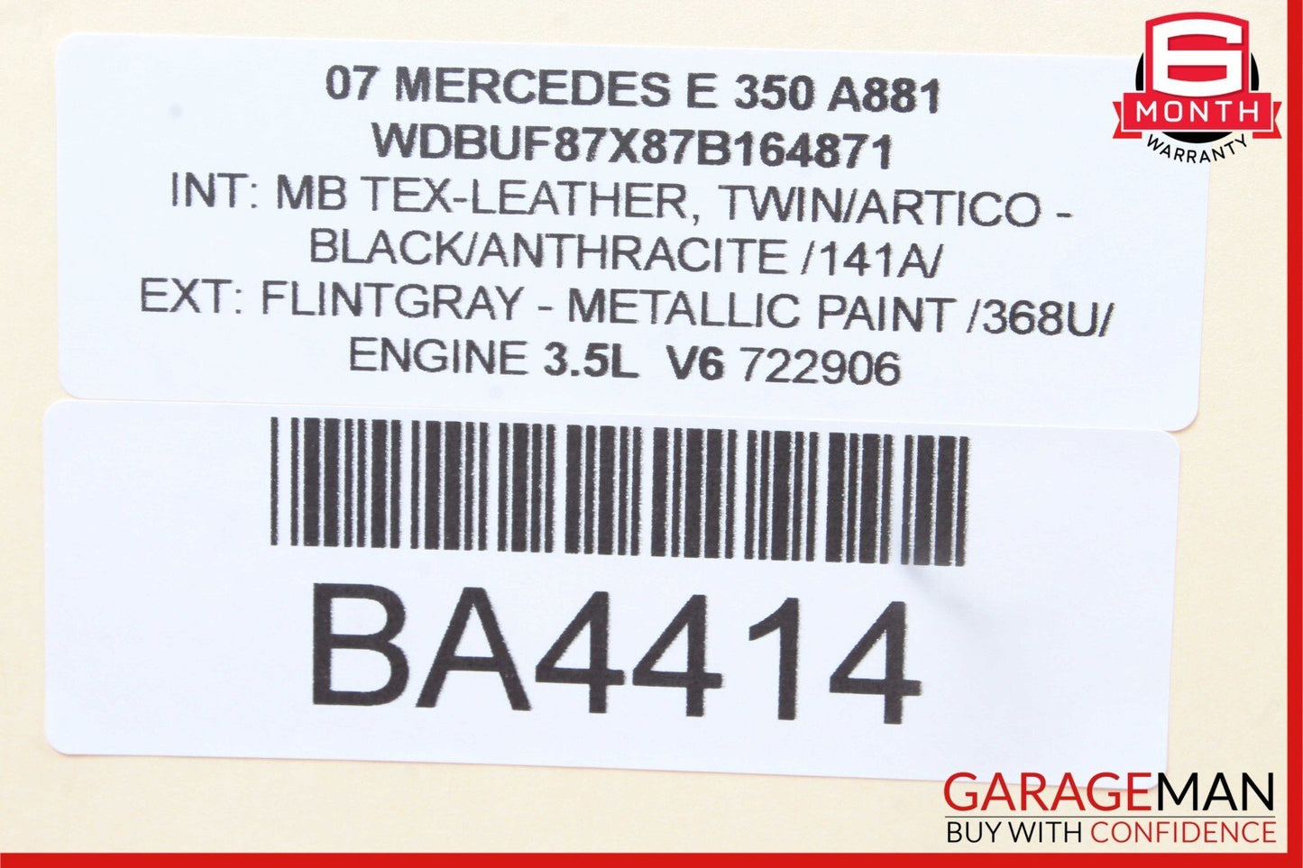 06-09 Mercedes W211 E350 CLS500 4 Spoke Steering Wheel Leather Black OEM