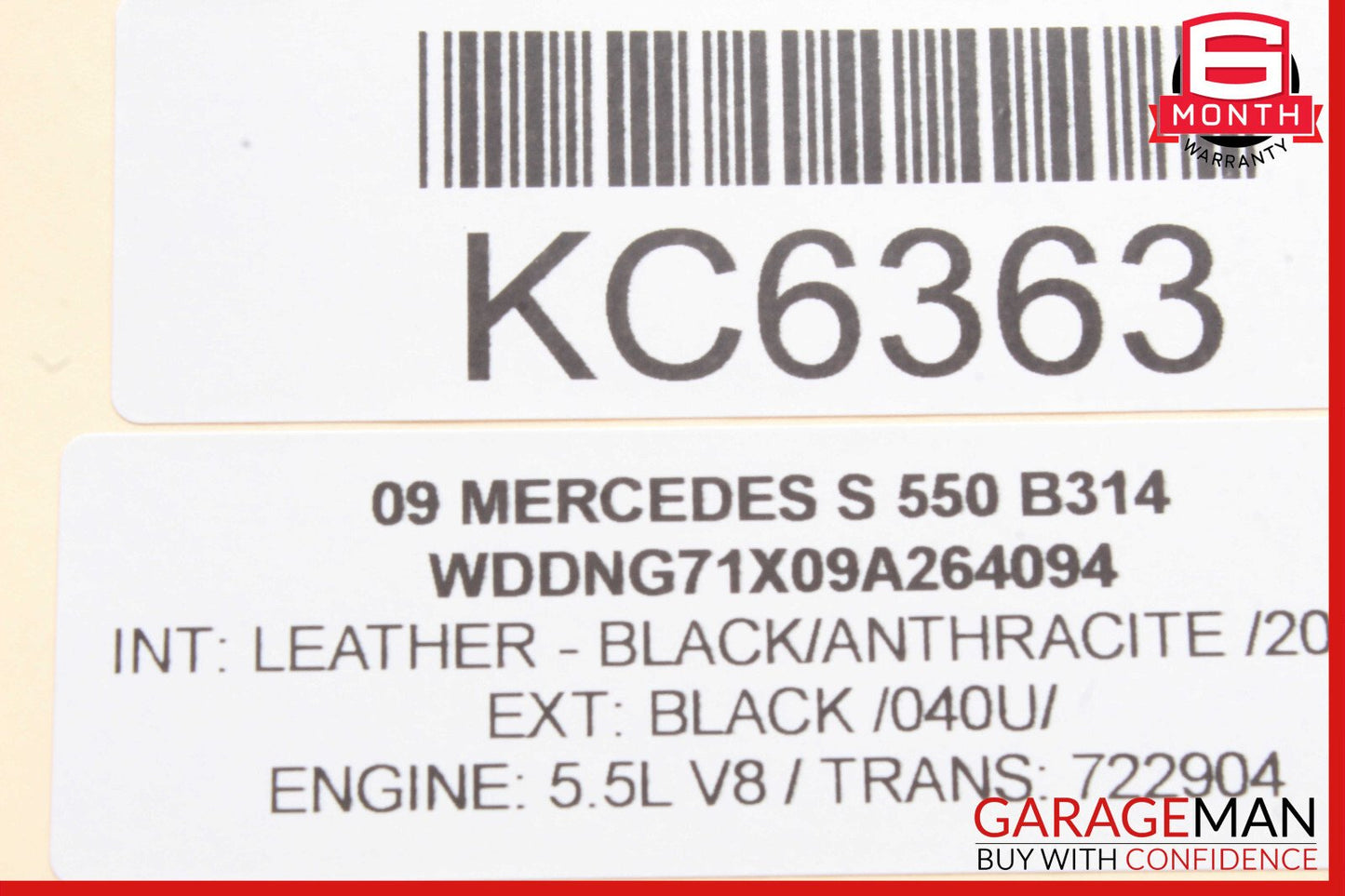 07-09 Mercedes W221 S550 S63 AMG S450 Interior Rear View Mirror Gray OEM