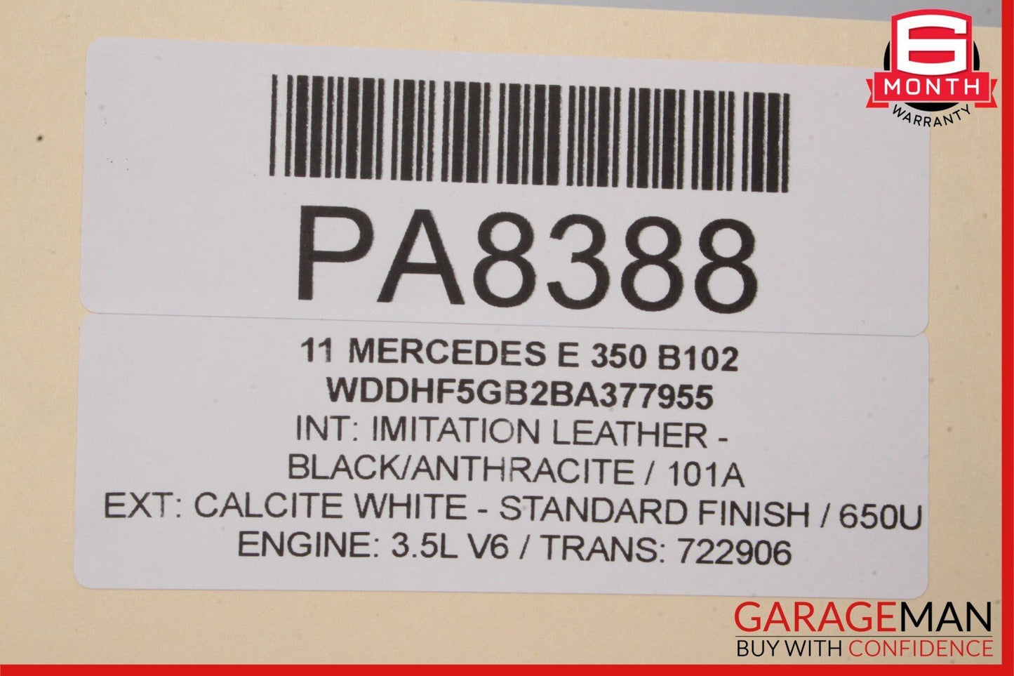 10-16 Mercedes W212 E350 E400 E200 Front Right Top Upper Seat Cushion Anthracite
