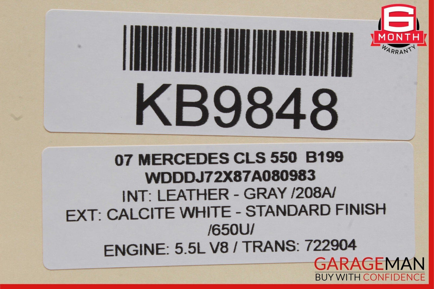 06-08 Mercedes W219 CLS550 Front Left Side Door Mirror Rear View OEM