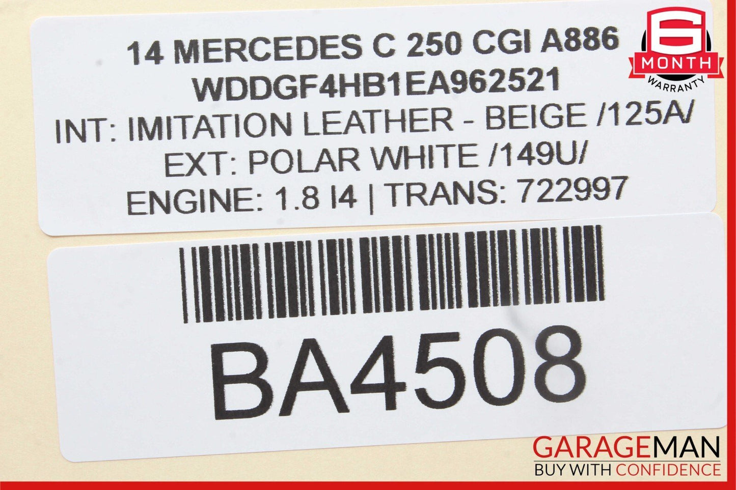12-14 Mercedes W204 C300 C250 Right Passenger Exterior Door Handle Polar White