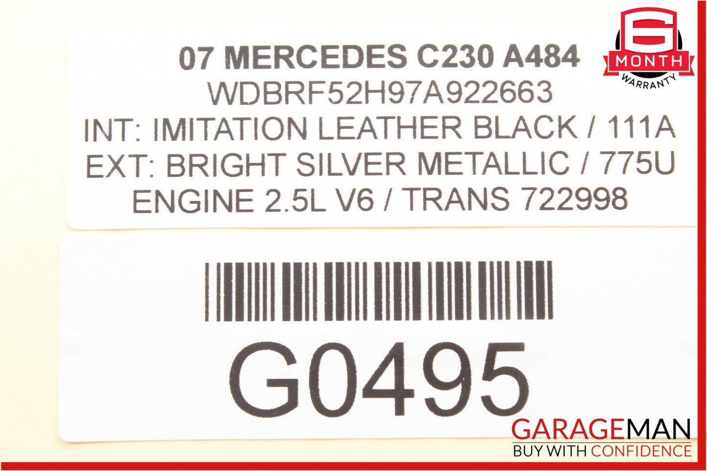 01-07 Mercedes W203 C230 Rear Left Side Door Computer Control Module Unit
