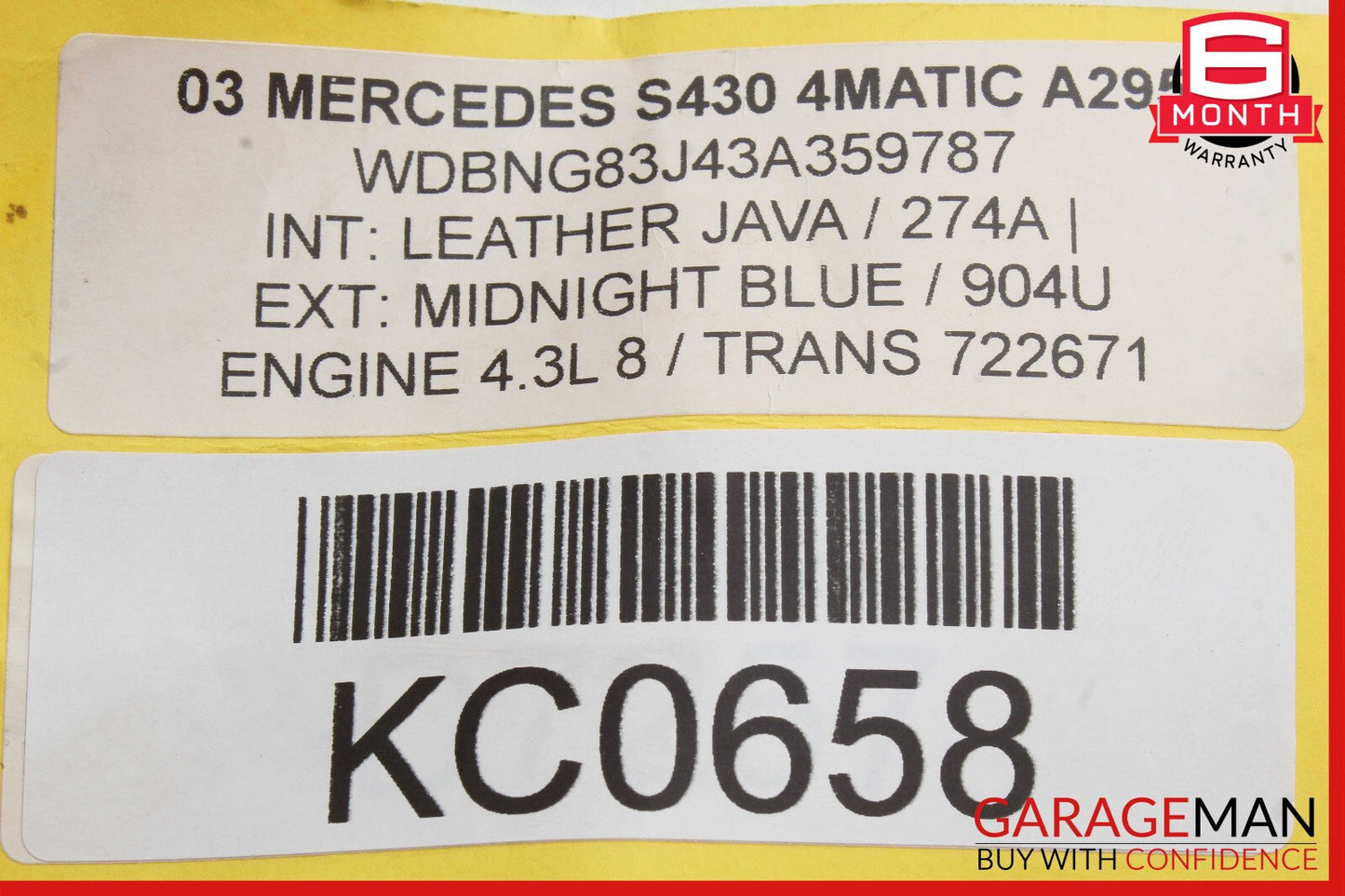 03-06 Mercedes W220 S430 CL55 AMG Steering Column Control Switches Assembly OEM