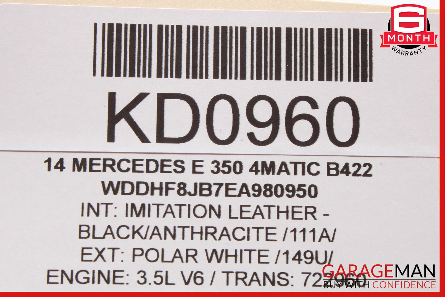 08-16 Mercedes W212 E350 GLK350 Rear Right Door Window Regulator Motor OEM