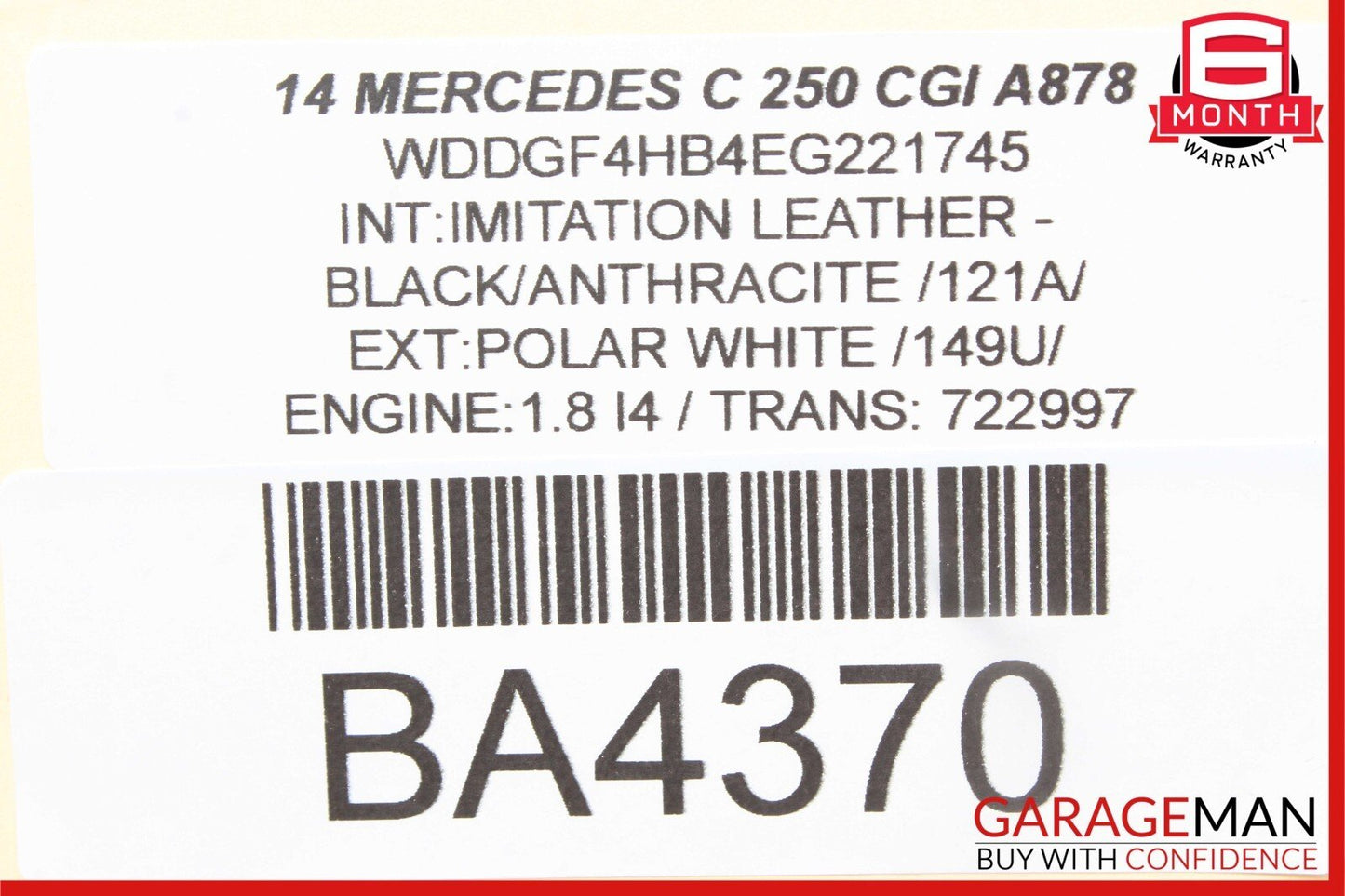 08-14 Mercedes W204 C250 C300 C63 AMG Front Left Side Door Control Module Unit