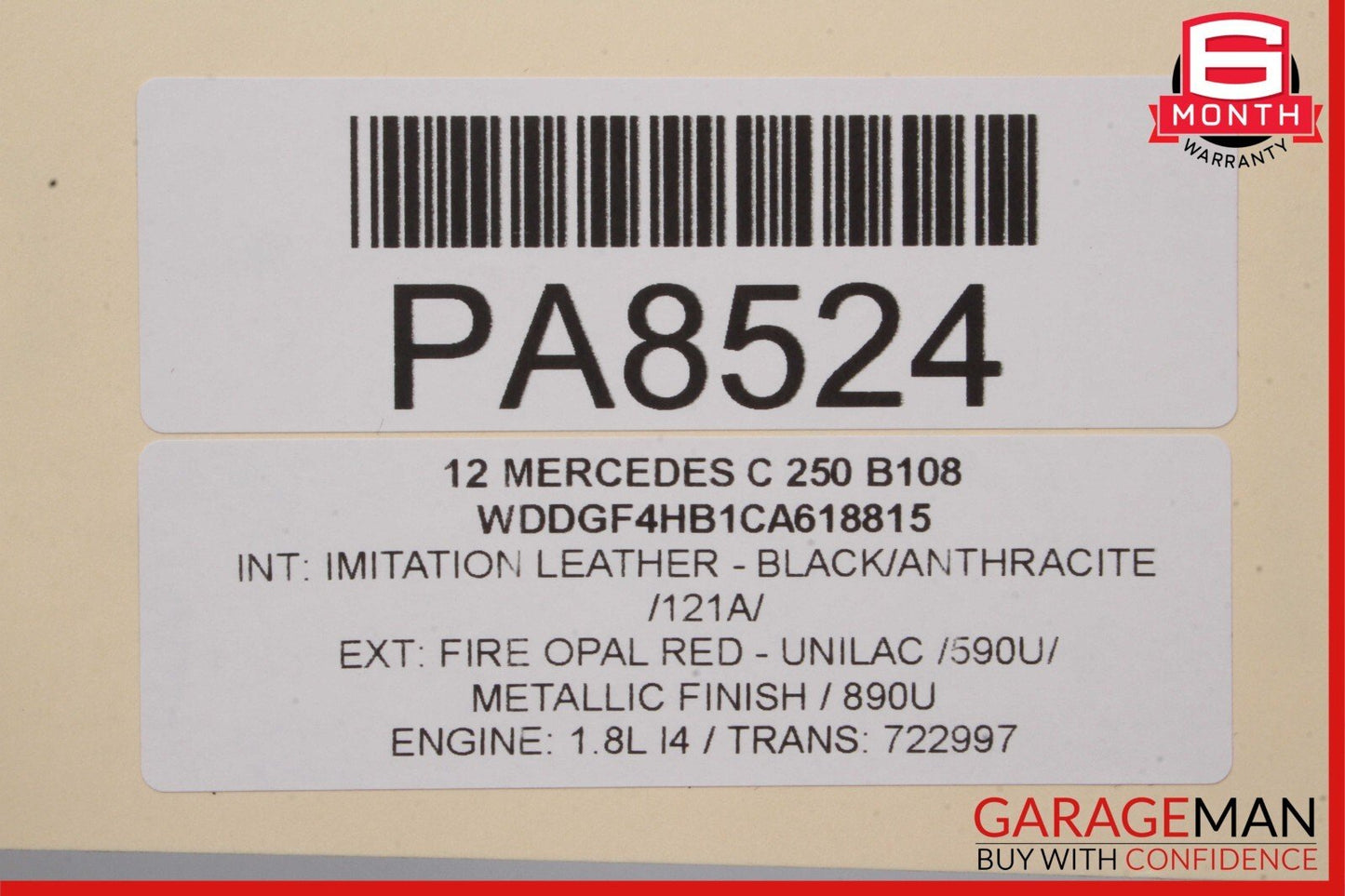 12-14 Mercedes W204 C350 C63 Coupe Front Left Exterior Door Shell Frame Black