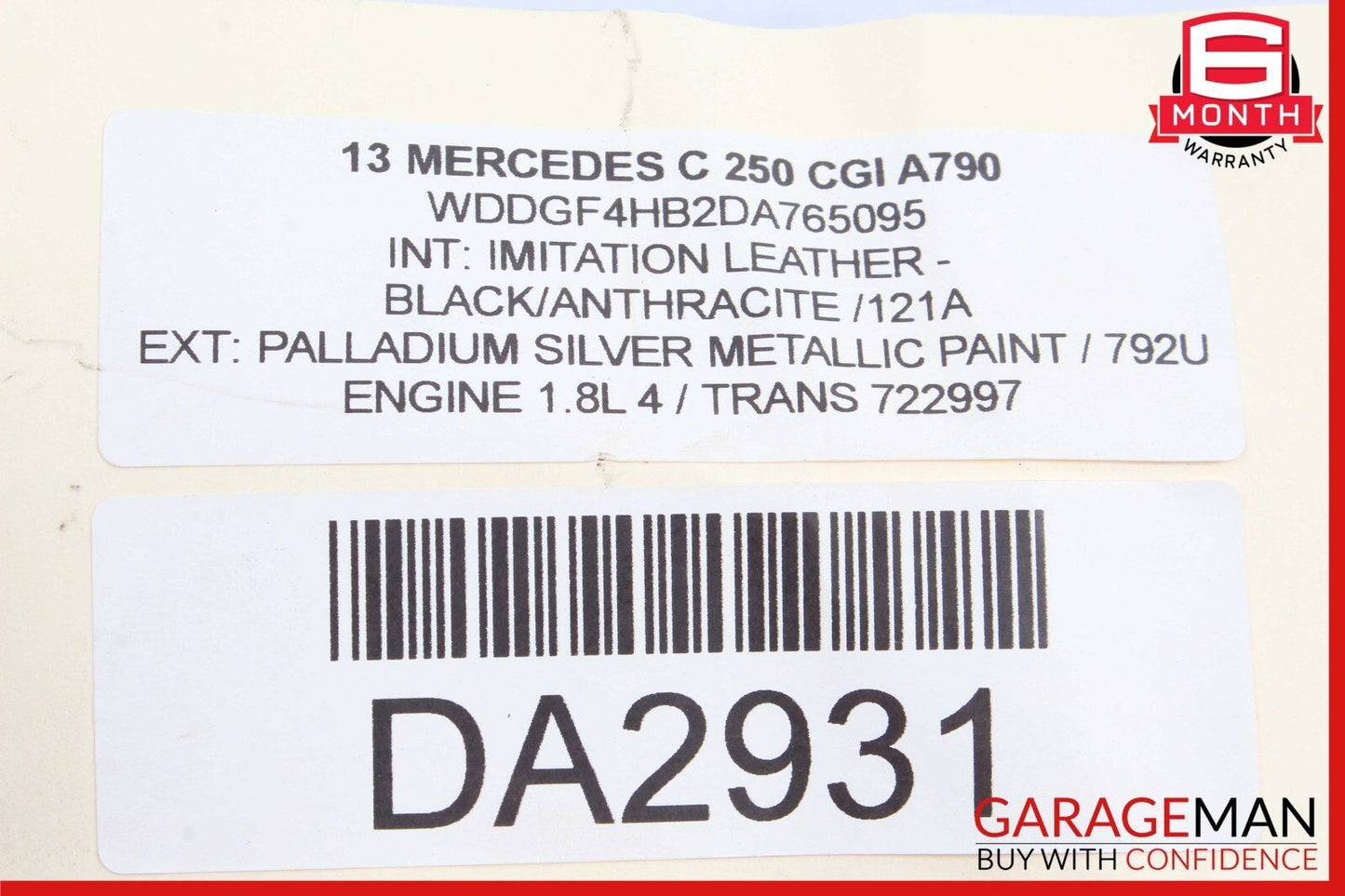 08-17 Mercedes C250 SLK350 C350 E550 Rear Trunk Lid Latch Lock Actuator Assy