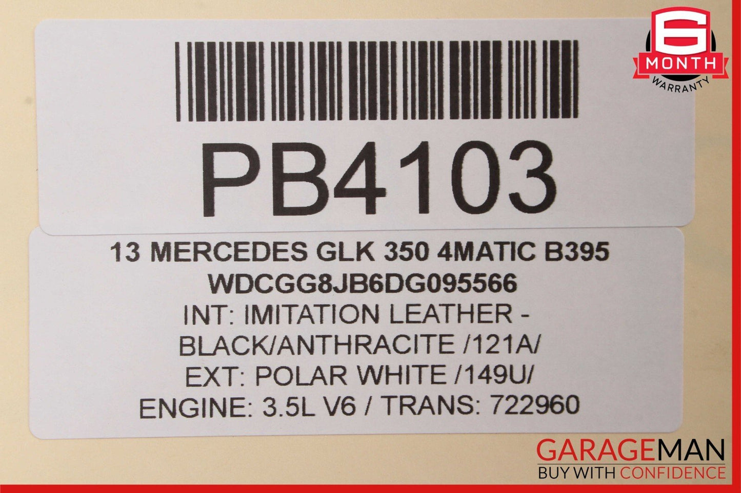 10-15 Mercedes X204 GLK350 GLK250 Top Upper Seat Cushion Front Right Side Black