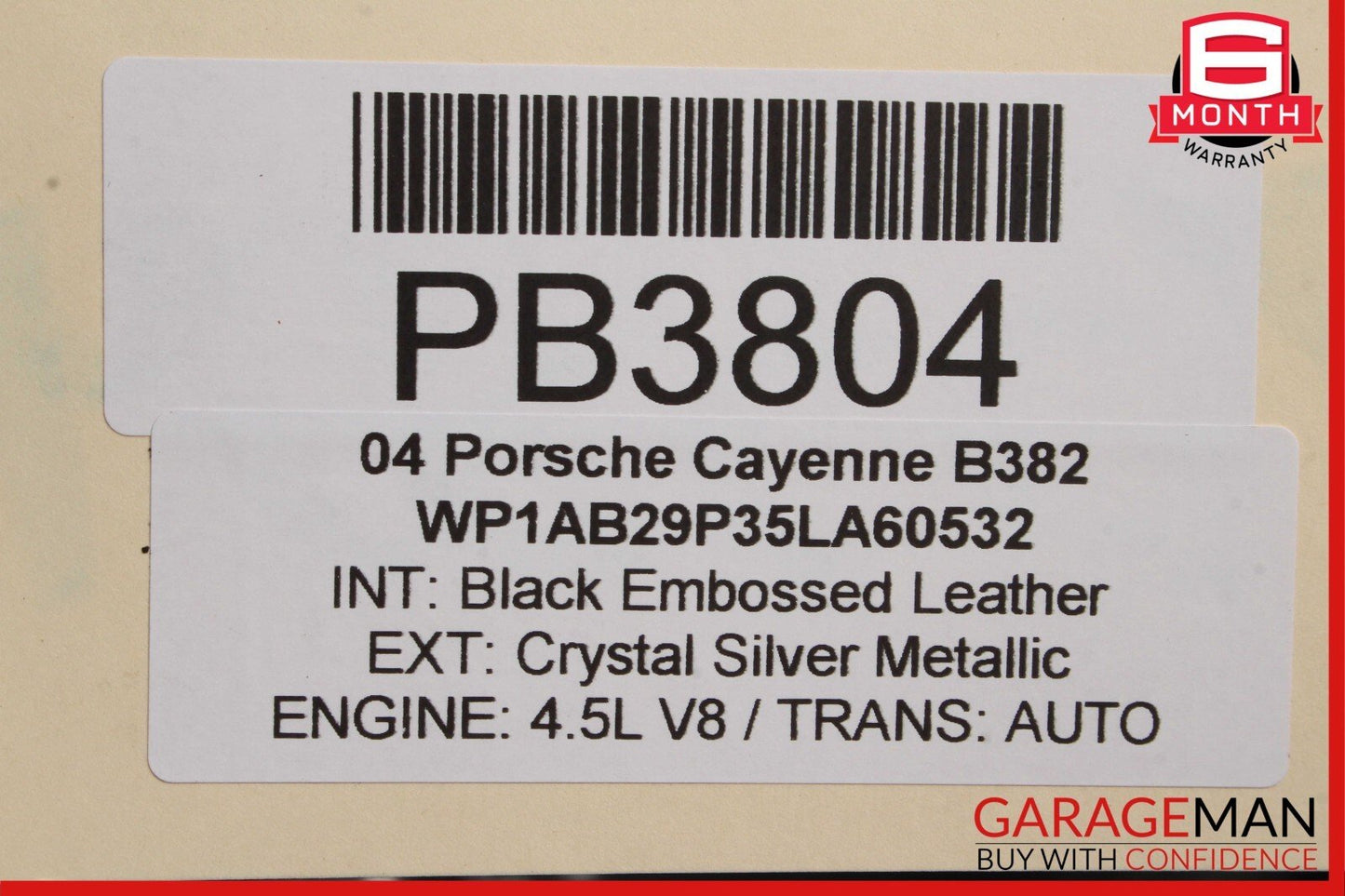 03-10 Porsche Cayenne 955 Front Left Exterior Door Shell Frame Crystal Silver