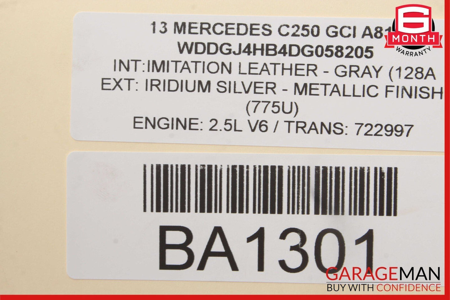 08-15 Mercedes W204 C250 C350 Front Left Door Window Regulator Motor Unit OEM