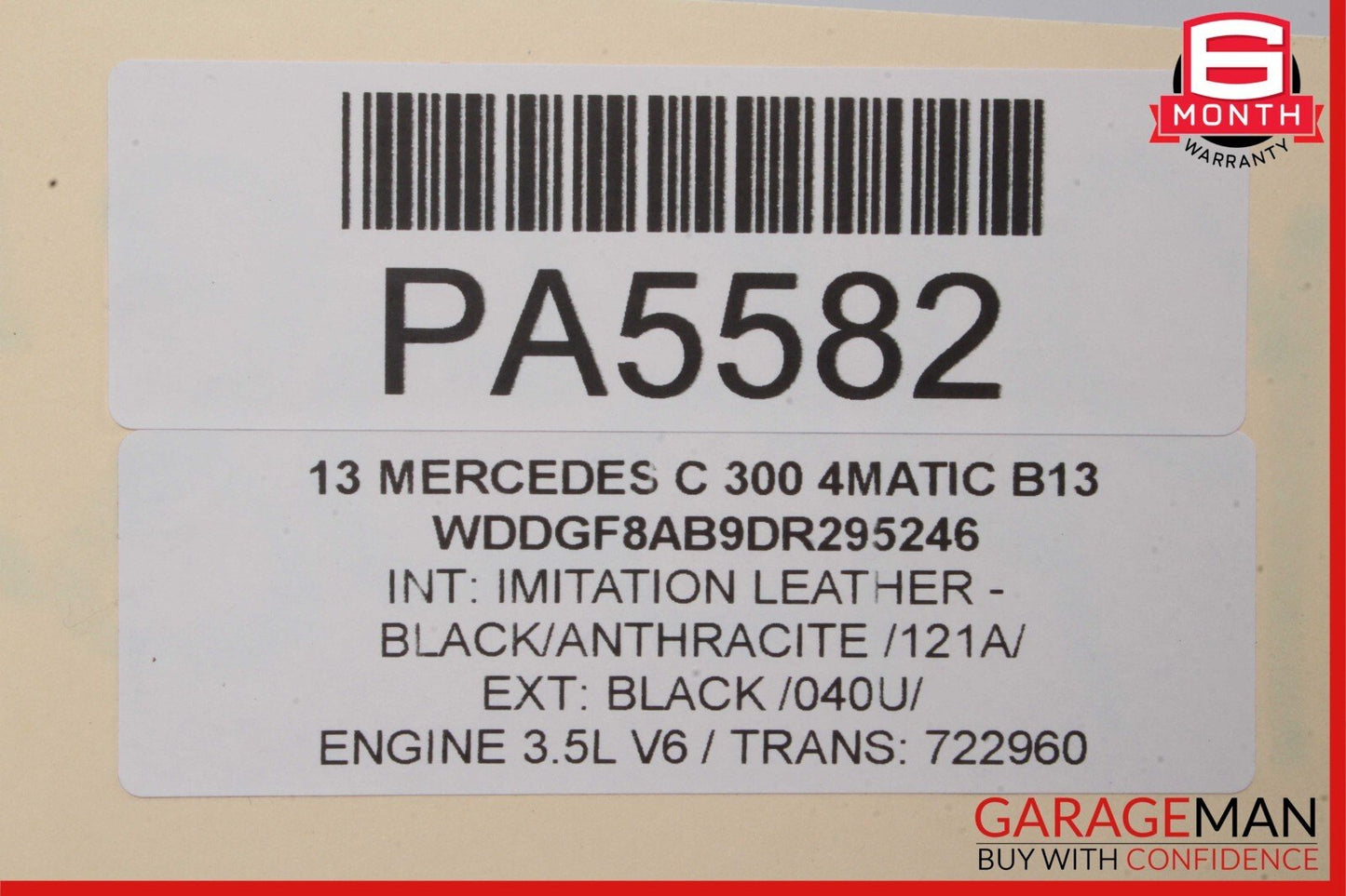 08-14 Mercedes W204 C250 C300 Front Right Upper Seat Cushion Anthracite