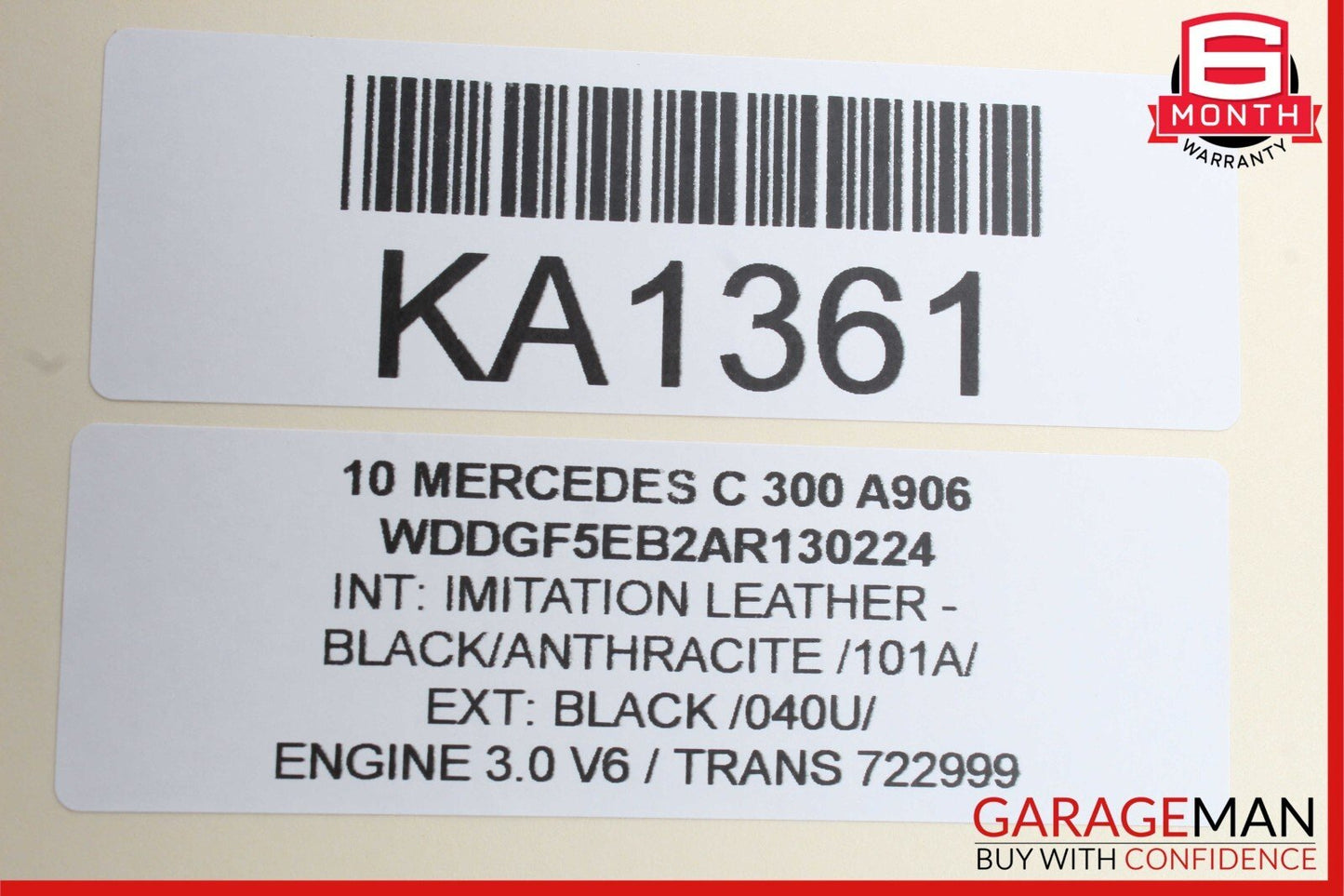 08-14 Mercedes W204 C250 C300 Front Right Passenger Sunvisor Sun Visor Black