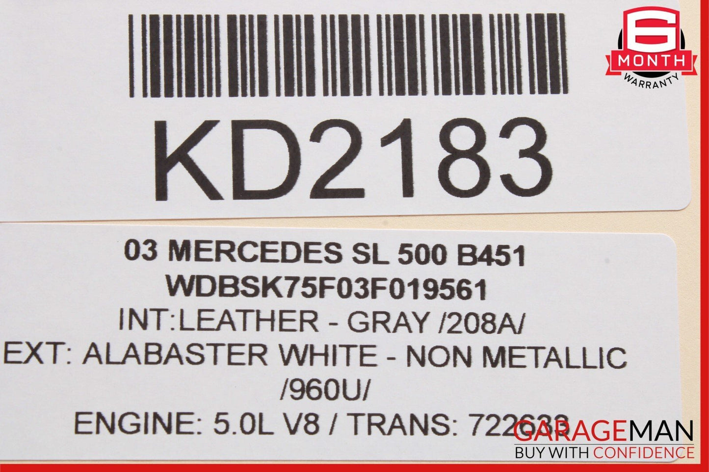03-06 Mercedes R170 SLK350 SL500 Front Left Side Foglight Fog Lamp Light