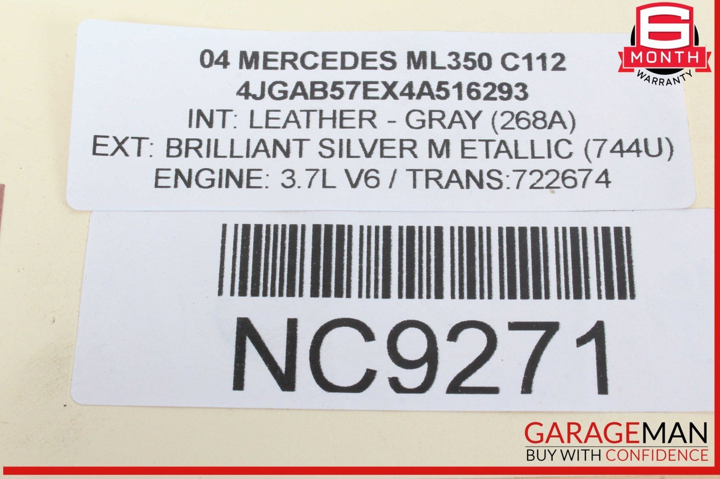 02-05 Mercedes W163 ML350 ML500 Tail Light Lamp Left Driver Side 1638202364 OEM