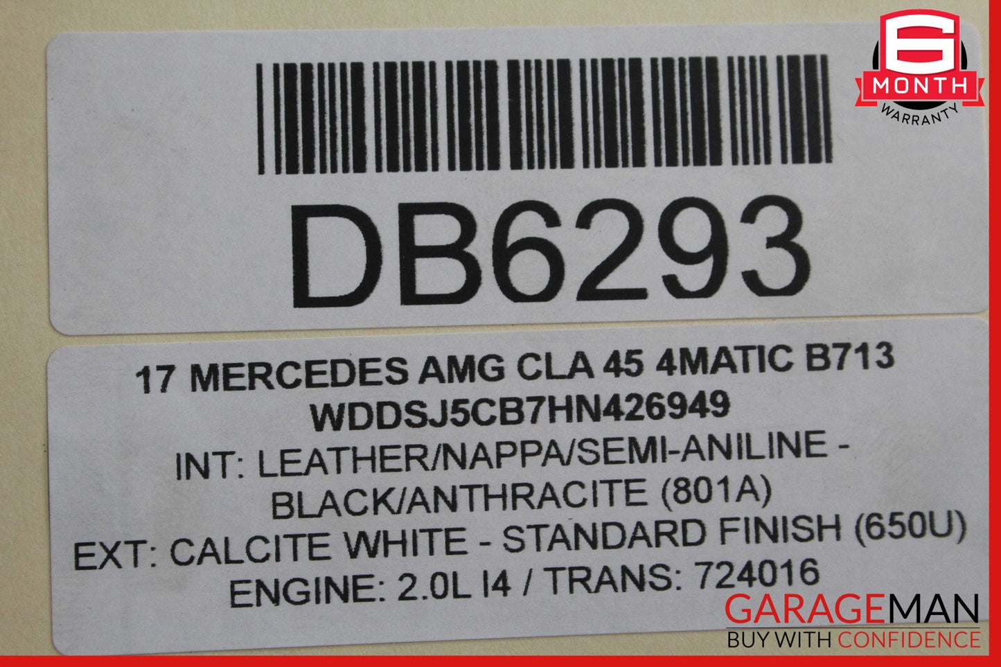 14-19 Mercedes W117 CLA45 AMG Sedan Rear Trunk Lid Deck Shell Panel OEM